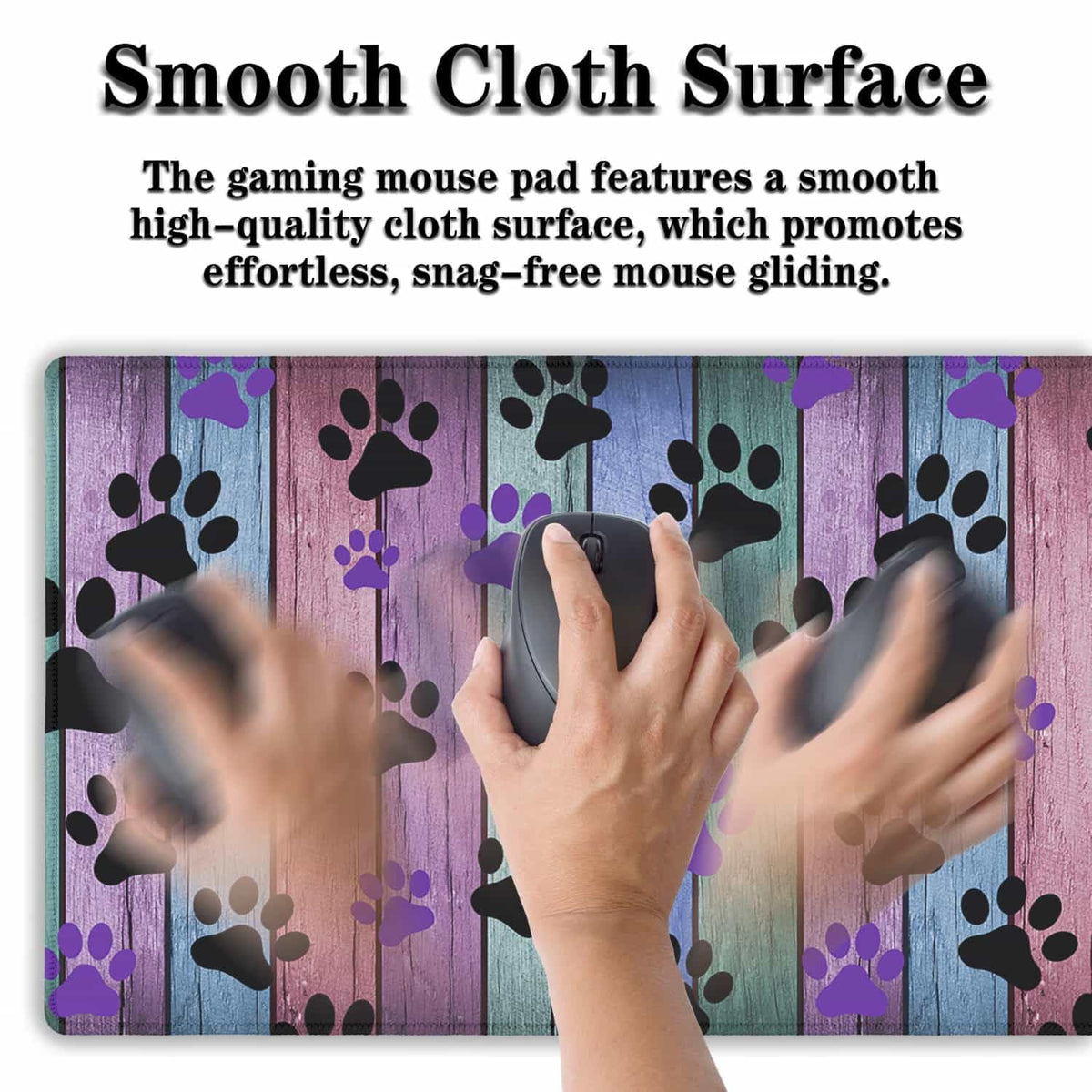 Samgula Gaming Mouse Pad Black and Purple, Big Mouse Pads Computer Desk Mat, Work Table Mat
