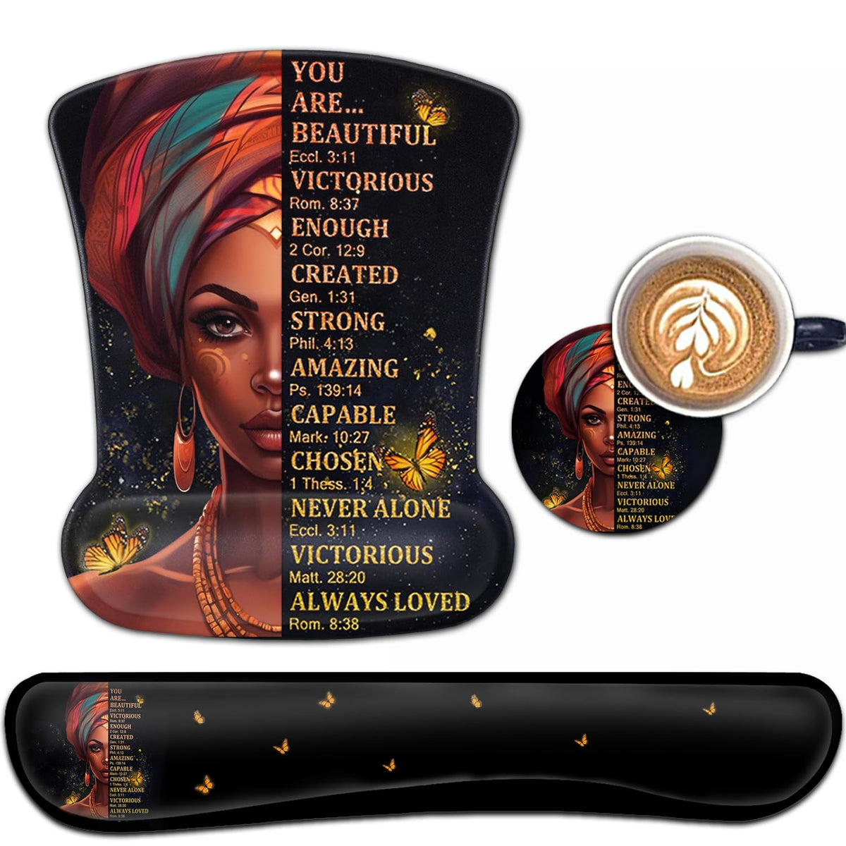 Keyboard Wrist Rest and Mouse Pad Wrist Support Set, Ergonomic Gel Mouse Pad Wrist Rest with