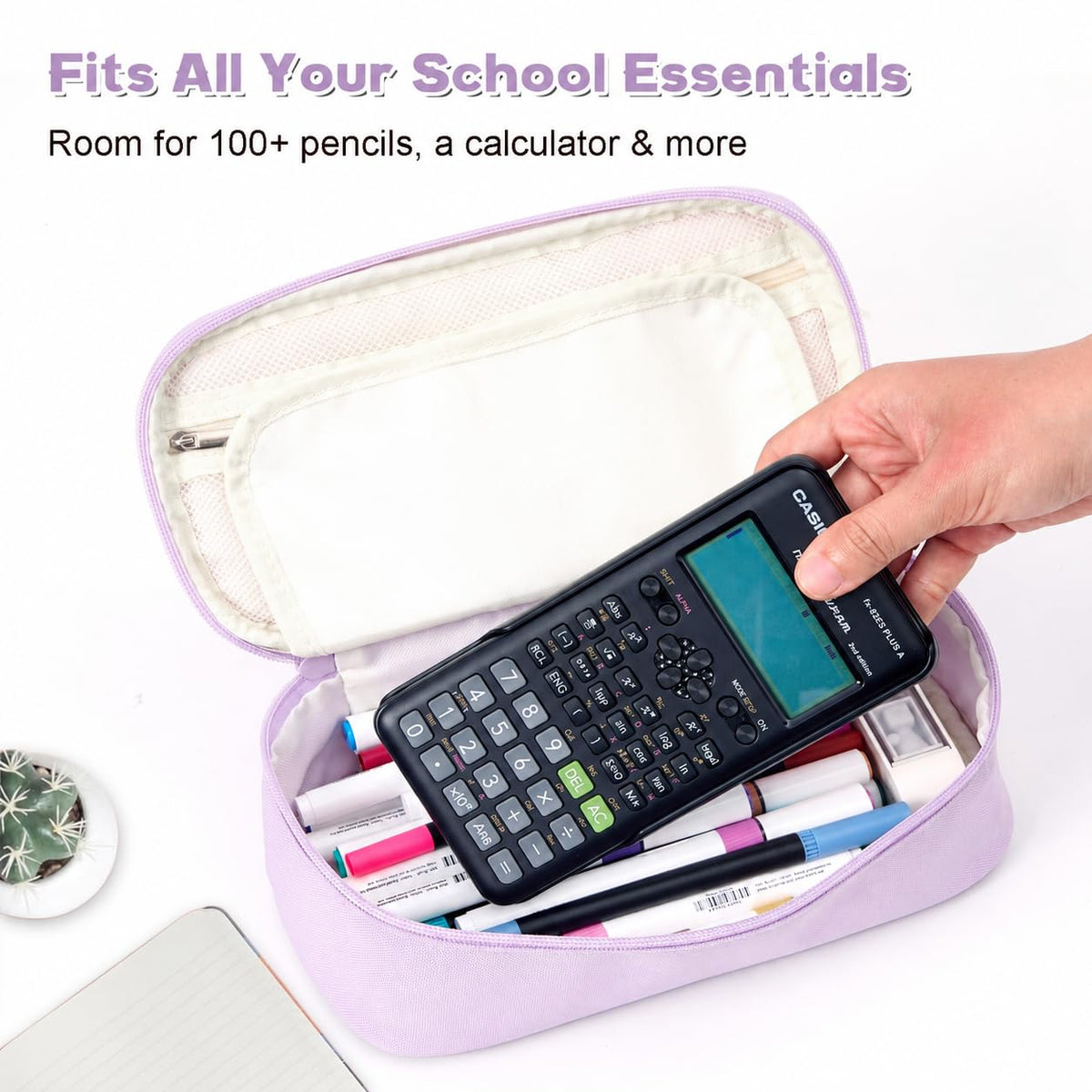 Modinest Pencil Case Pouch, Large Capacity Pen Bag Organizer, Cute Aesthetic Pencil Box for Girls