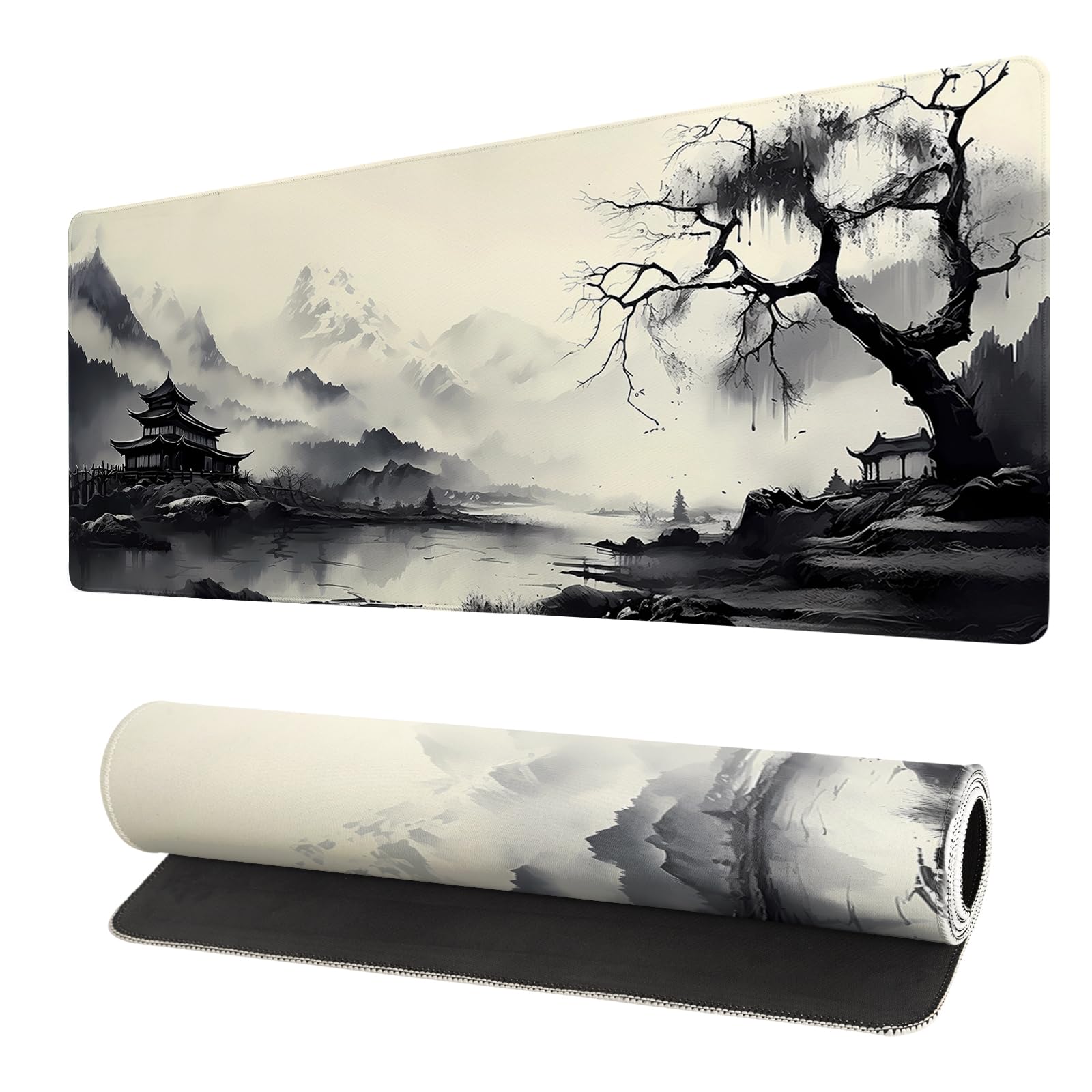 Gaming Mouse Pad Desk Pad,Extended Big Mouse Pad,31.5x11.8 Inch Long Computer Keyboard Mouse Mat