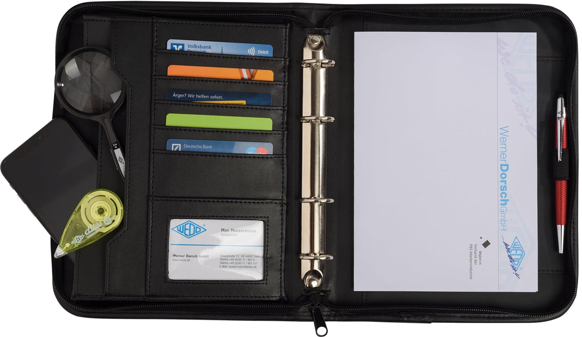 Wedo 581501, Conference Organiser, A5, Black, Elegance, 4-Ring Mechanism