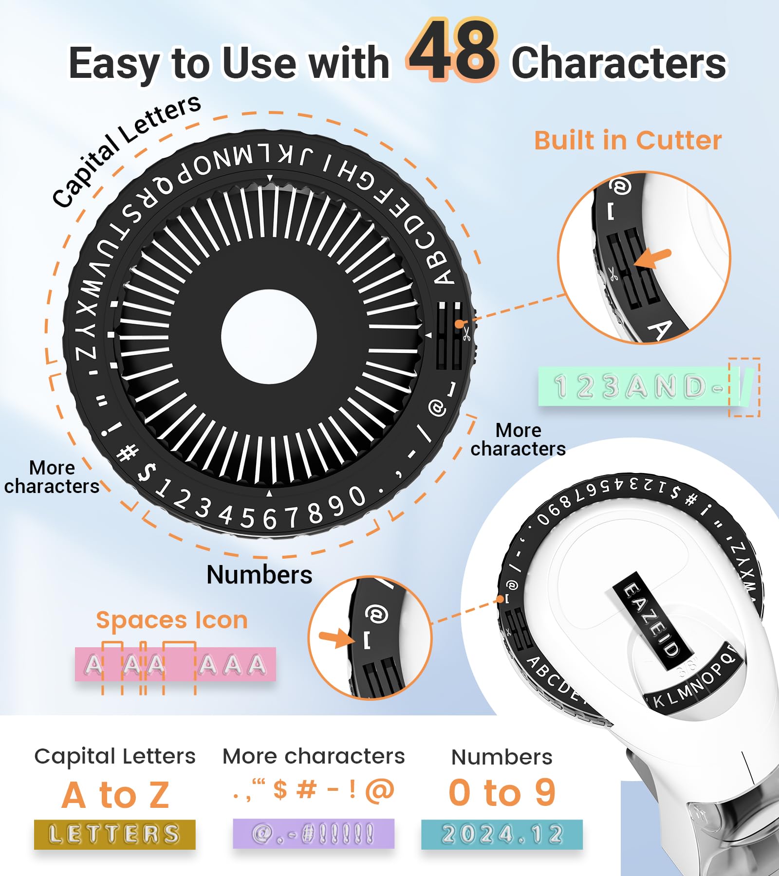 Embossing Label Maker, Vintage Embossed Labeler with 10Roll Color 3D Tapes