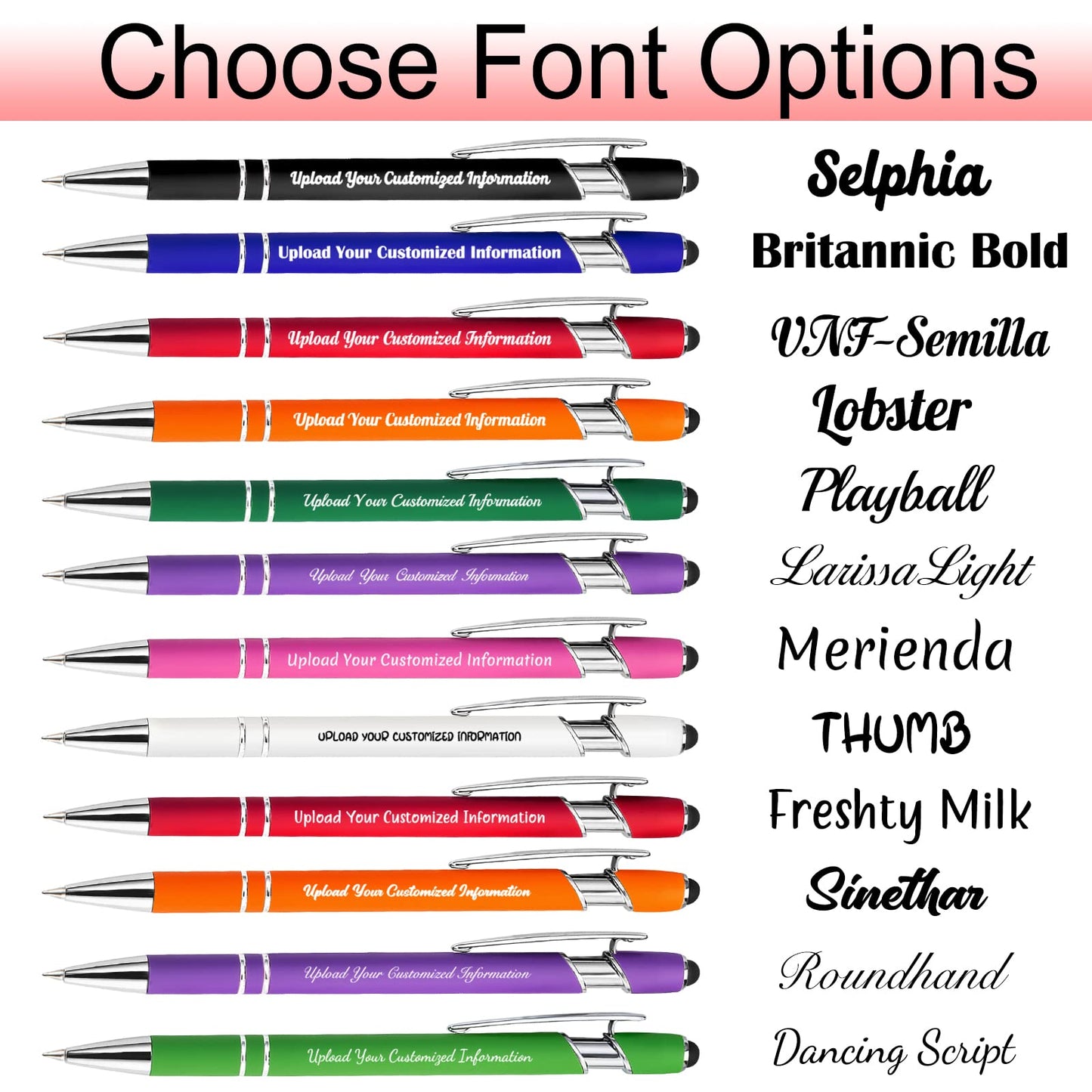 Westpearl Personalized Pen24pcs Bulk,Custom Ballpoint Pens with Engraved Business Name Message
