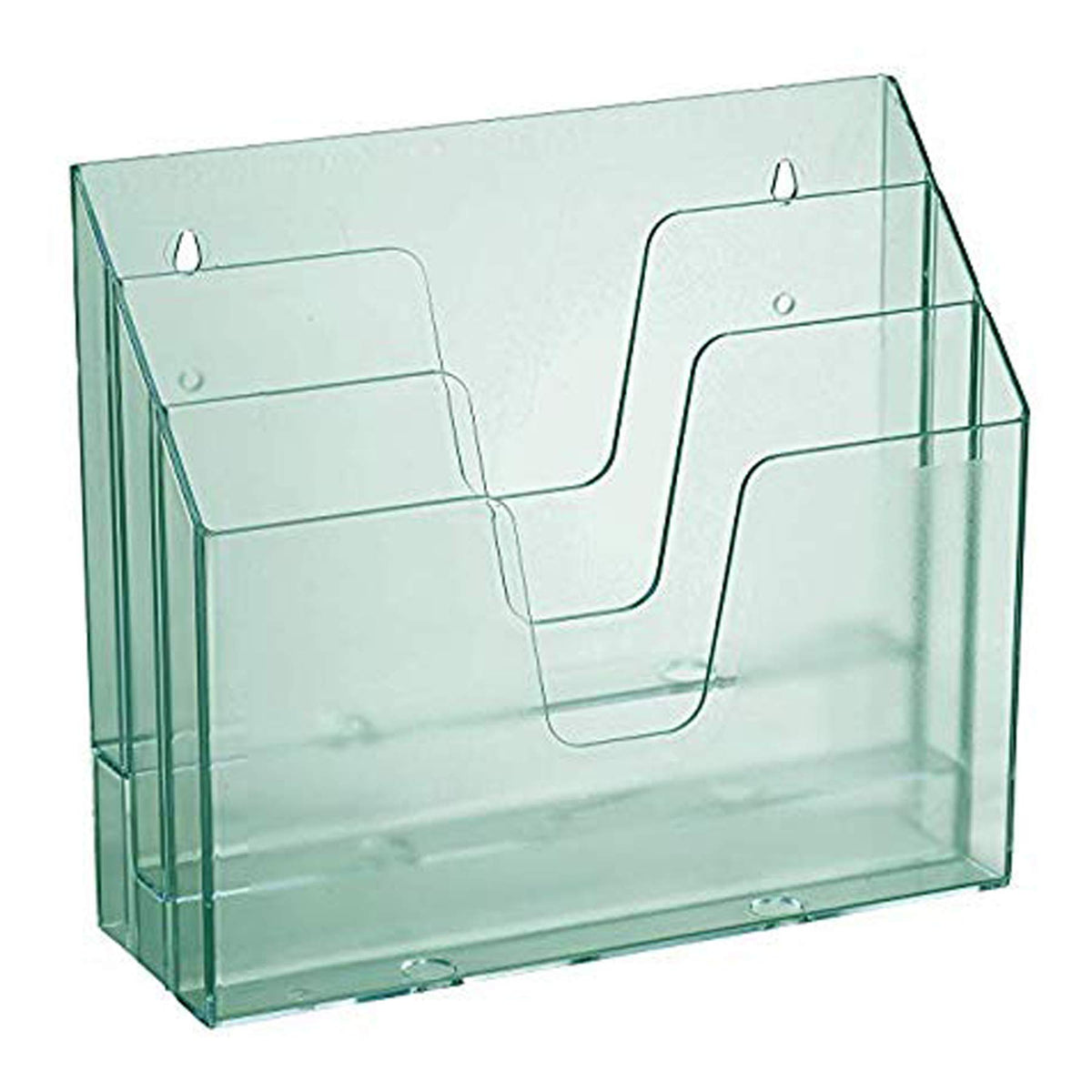 Acrimet Horizontal Triple File Folder Organizer Sorter, Letter, Clear Green