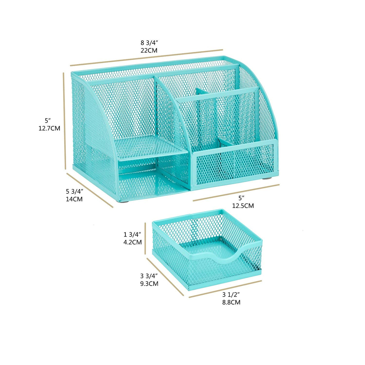 Annova Mesh Desk Organizer Office with 7 Compartments + Drawer/Desk Tidy Candy/Pen
