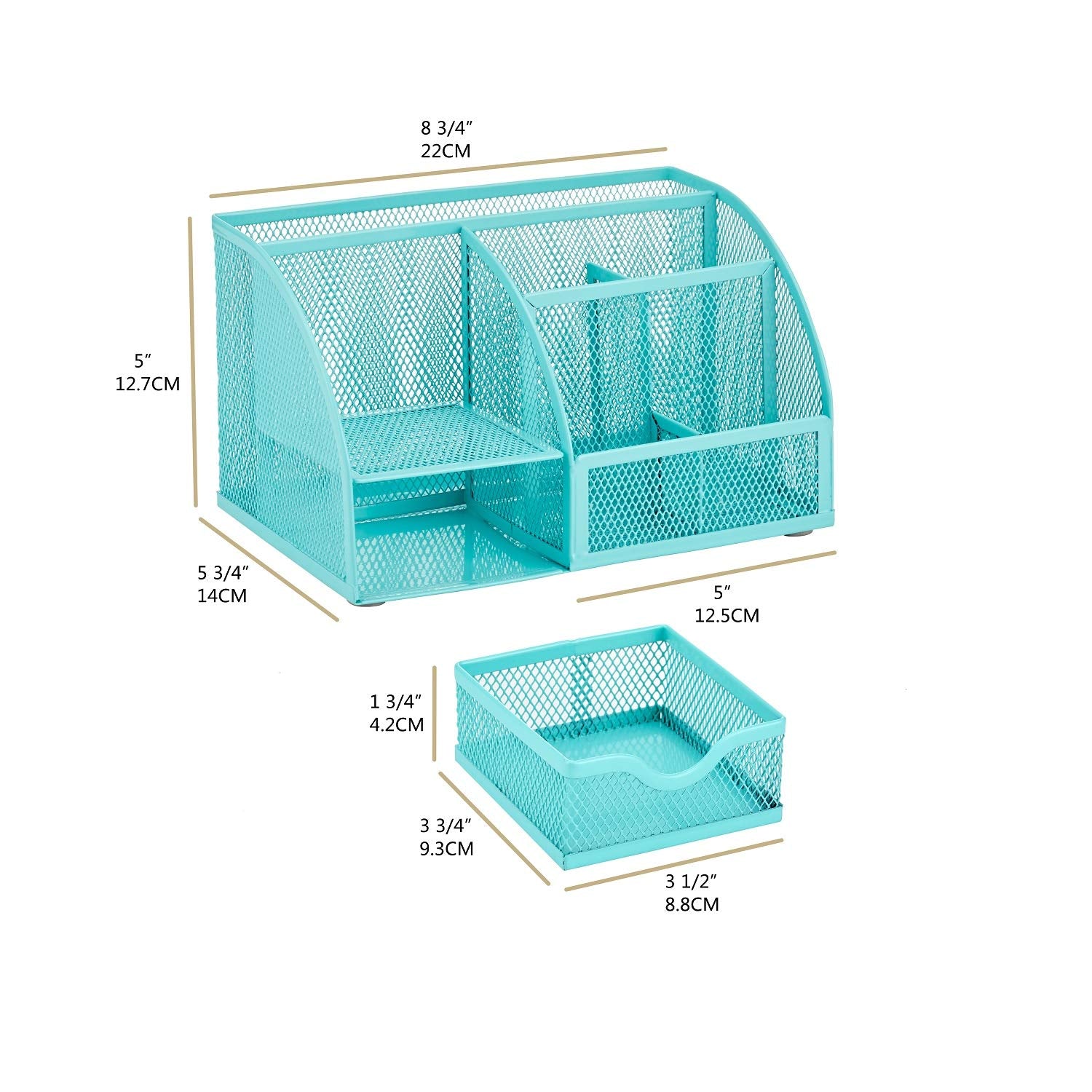 Annova Mesh Desk Organizer Office with 7 Compartments + Drawer/Desk Tidy Candy/Pen