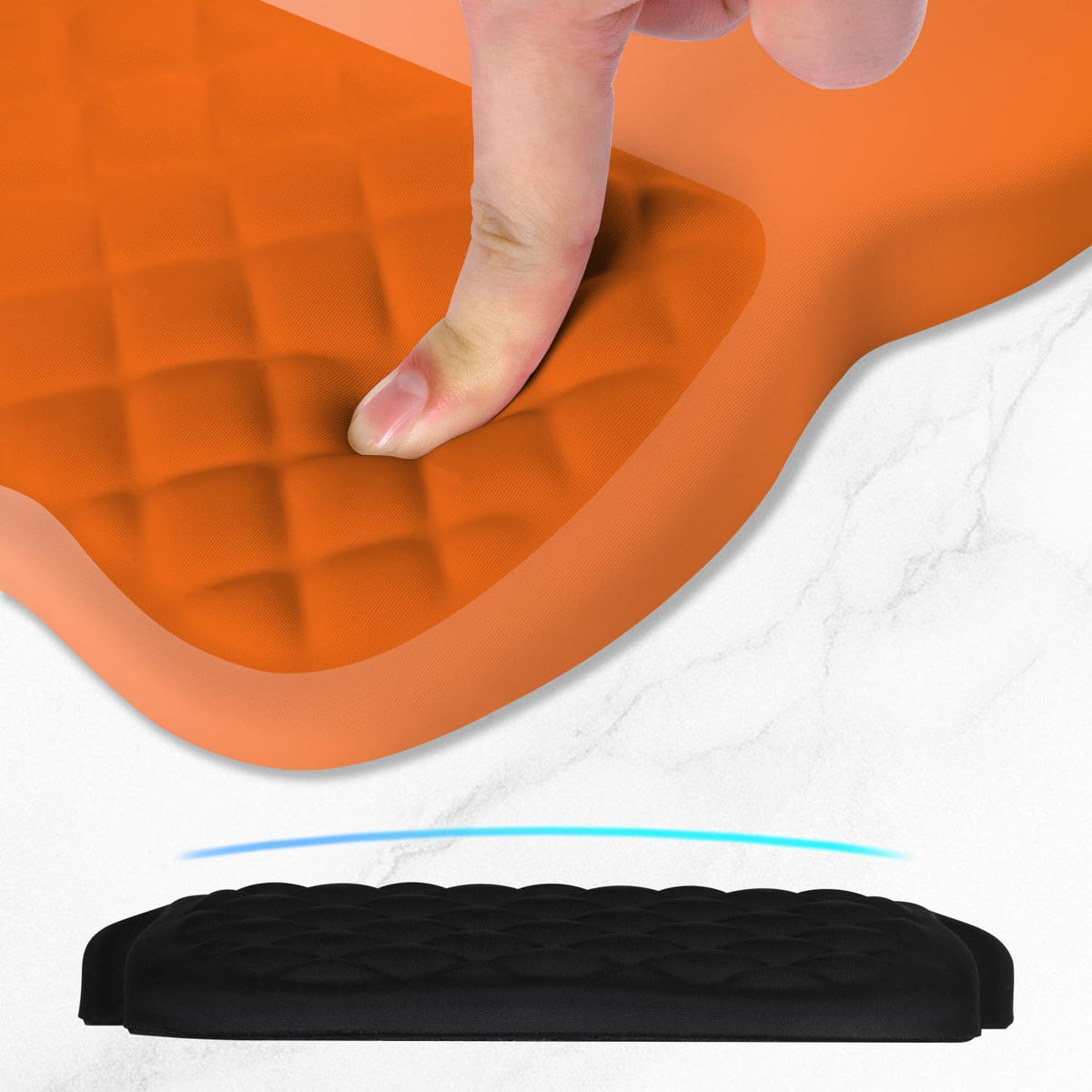 ITNRSIIET Ergonomic Mouse Pad Wrist Support with Memory Foam Massage Bulge & Non-Slip PU Base