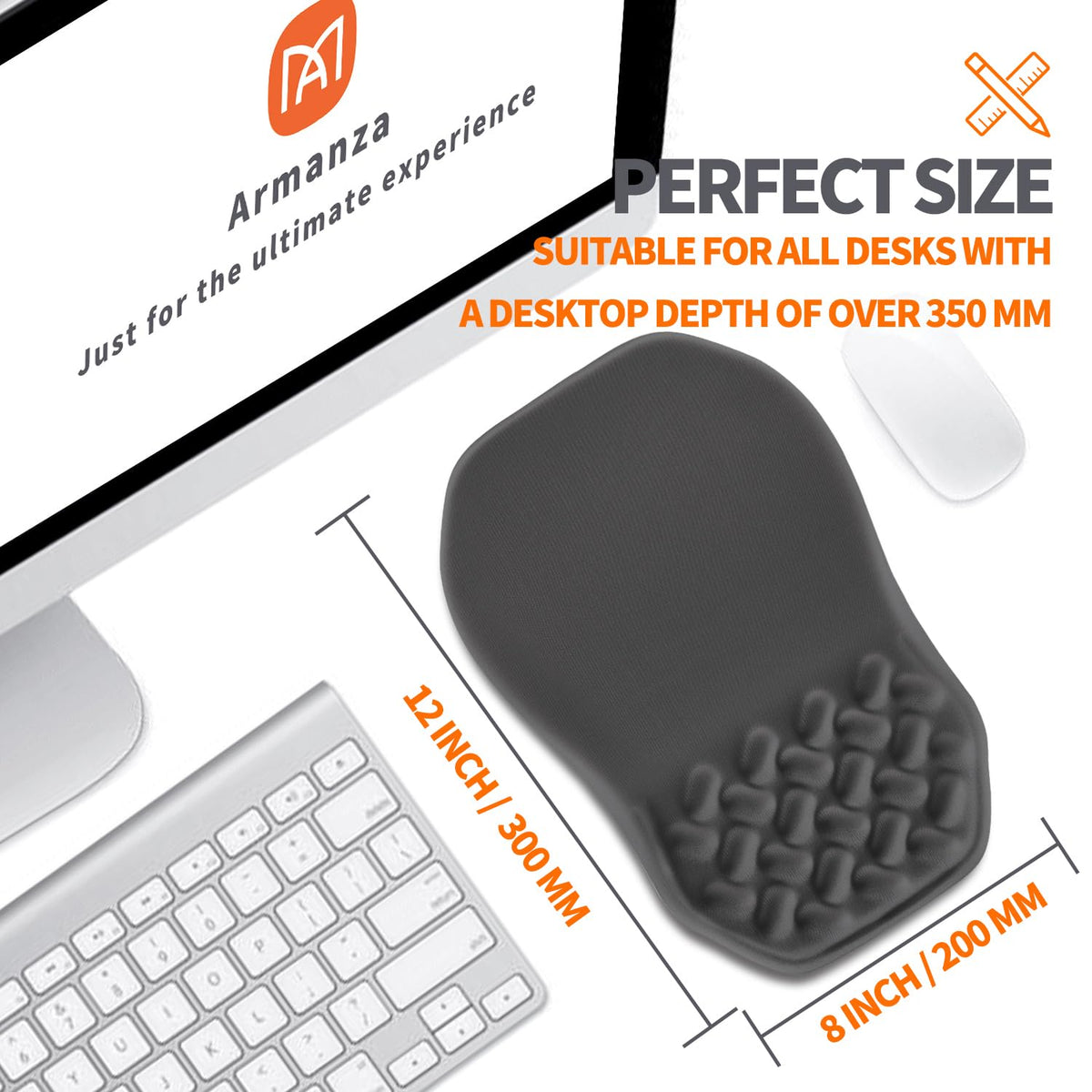 Armanza Ergonomic Slope Mouse Pad Wrist Support, Wrist Rest Mousepad for Carpal Tunnel Pain Relief