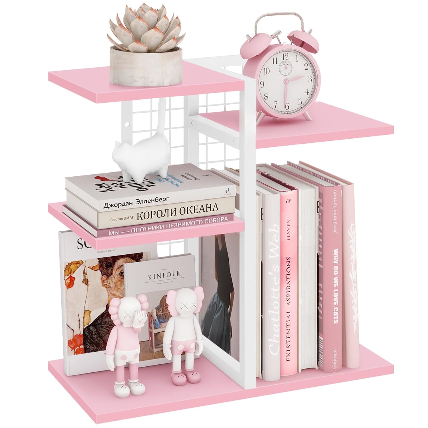 ELITEROO Desktop Bookshelf, Tiered Desk Organizer Shelf, Wooden Tabletop Bookshelf Small Desk Book
