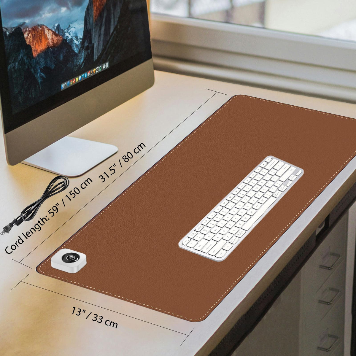 tulpock Heated Desk Pad Mouse Pad - Heated Desk Mat - Warm Desk Pad - 3 Levels Heating & 4 Hours