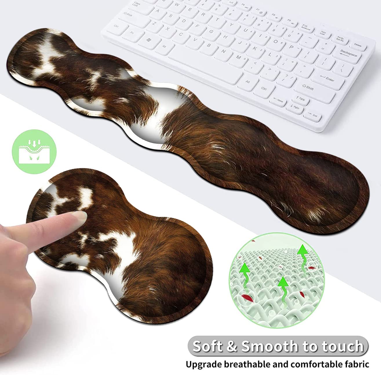 JVGFYNKL Gaming Mouse Pad XXL Large Desk Cute Mat Brown Cowhide Extended Mousepad Ergonomic Memory