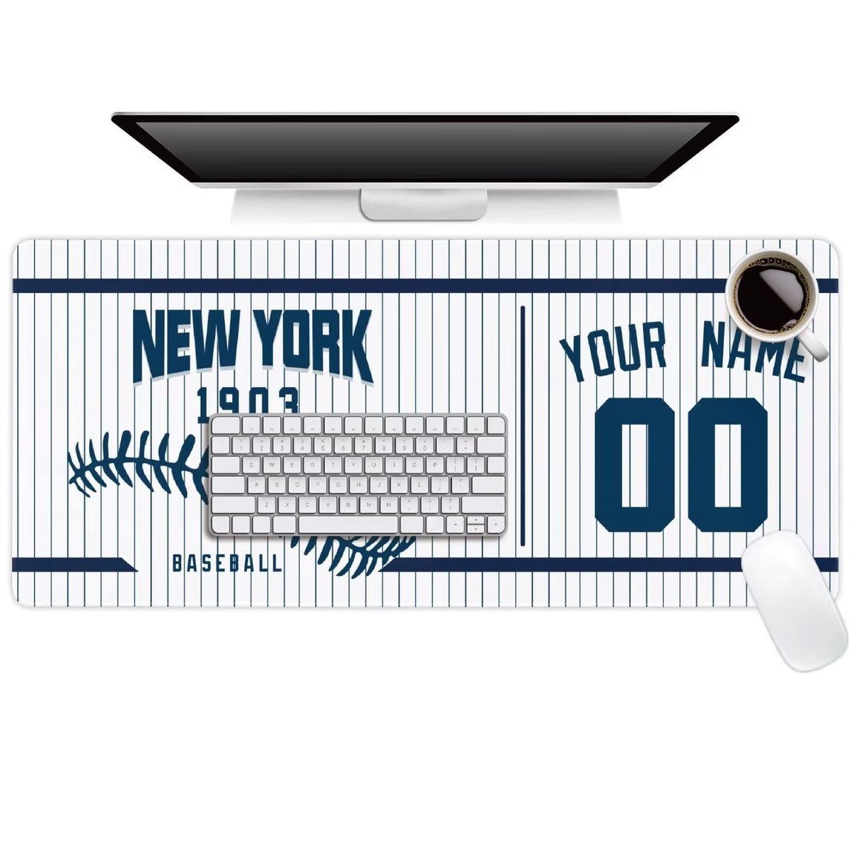 New York Mouse Pad Custom Any Name and Number Personalized Desk Pad for Men Women Youth Gifts