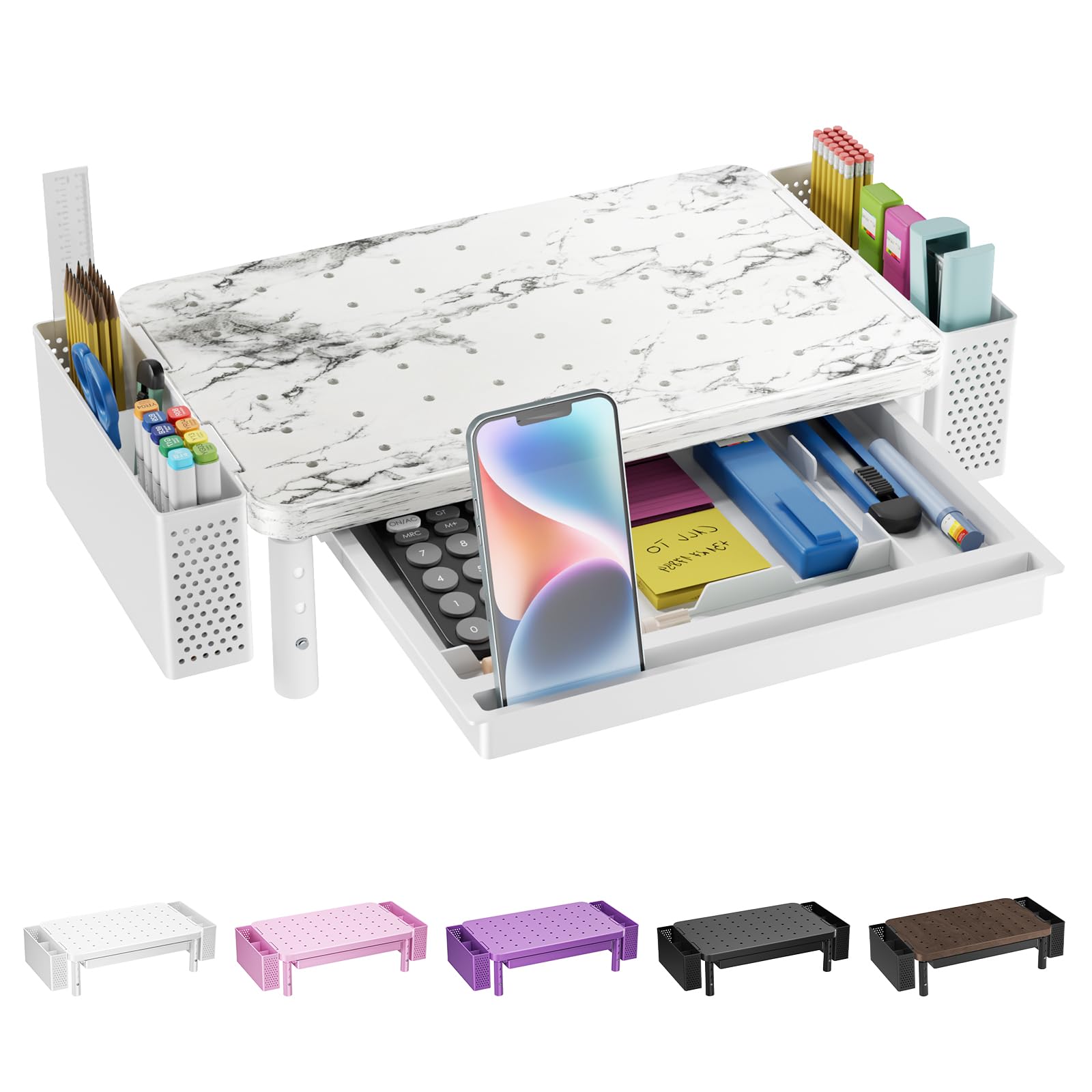 WALI Computer Monitor Stand with Storage and Pen Holder
