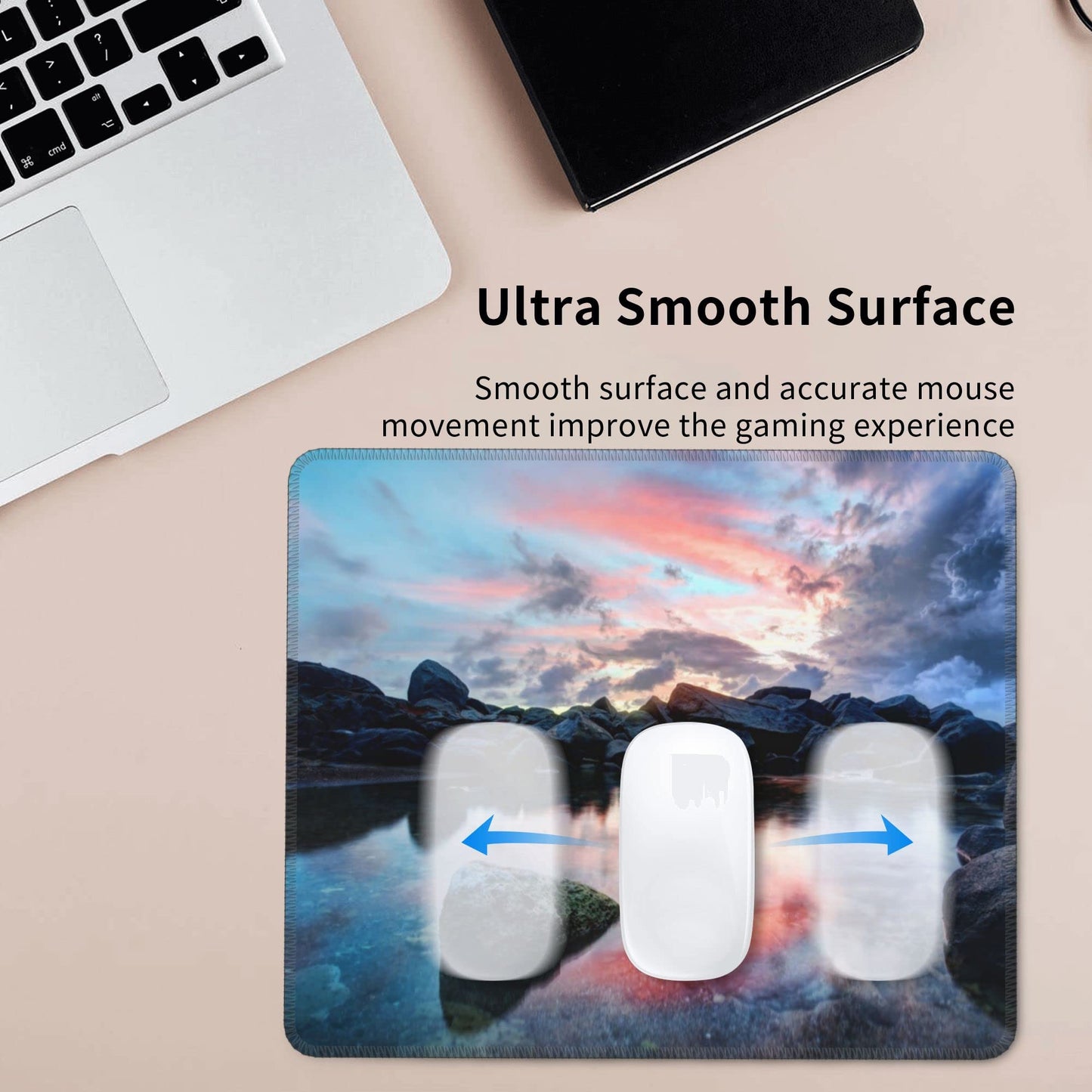 Custom Mouse Pad Personalized Add Your Own Photo Picture Text Mouse Mat with Anti-Slip Rubber Base
