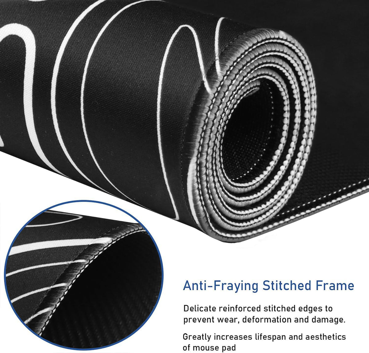 Large Gaming Mouse Pad with Stitched Edges Waterproof 31.5X15.7In