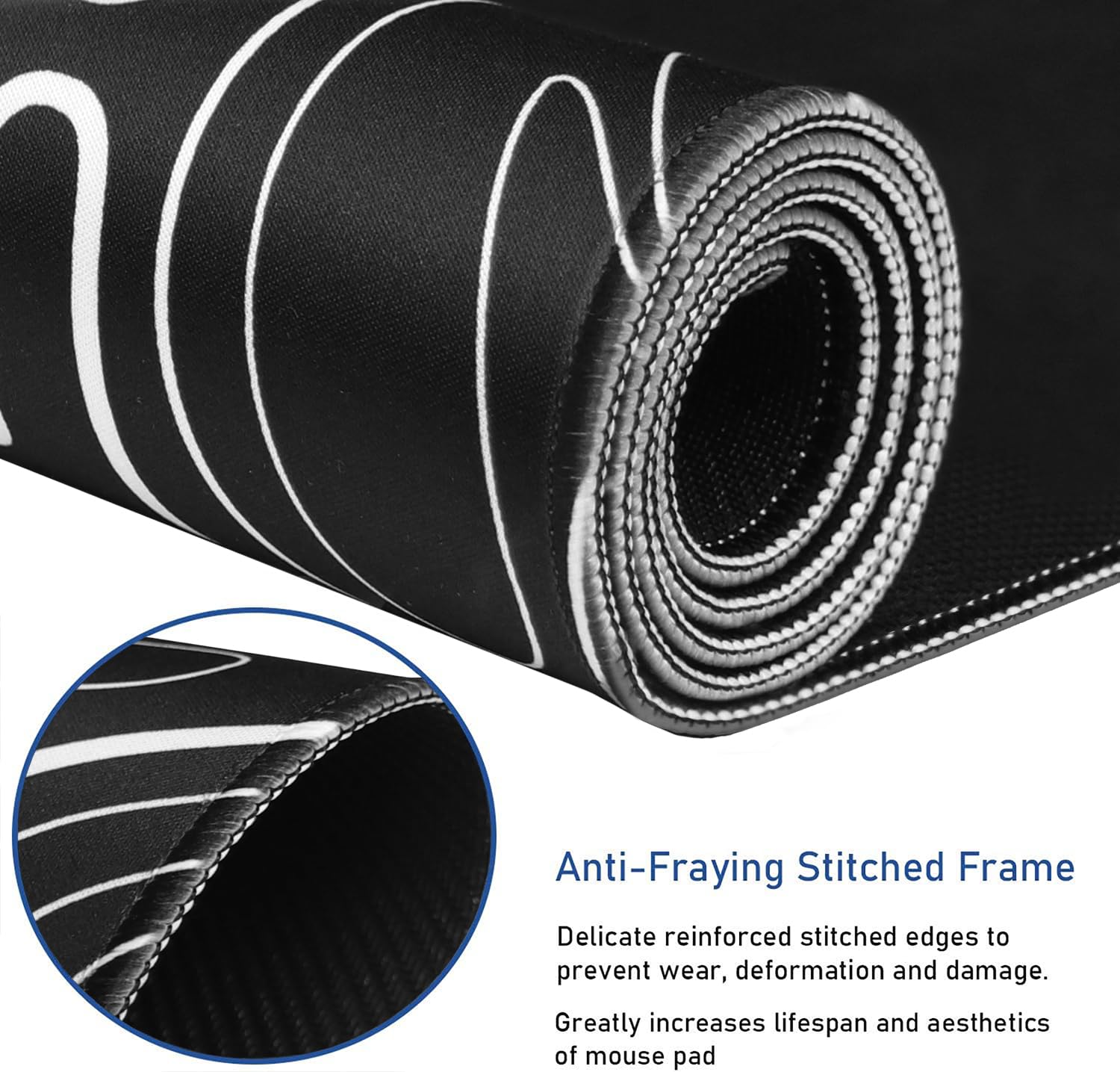 Large Gaming Mouse Pad with Stitched Edges Waterproof 31.5X15.7In