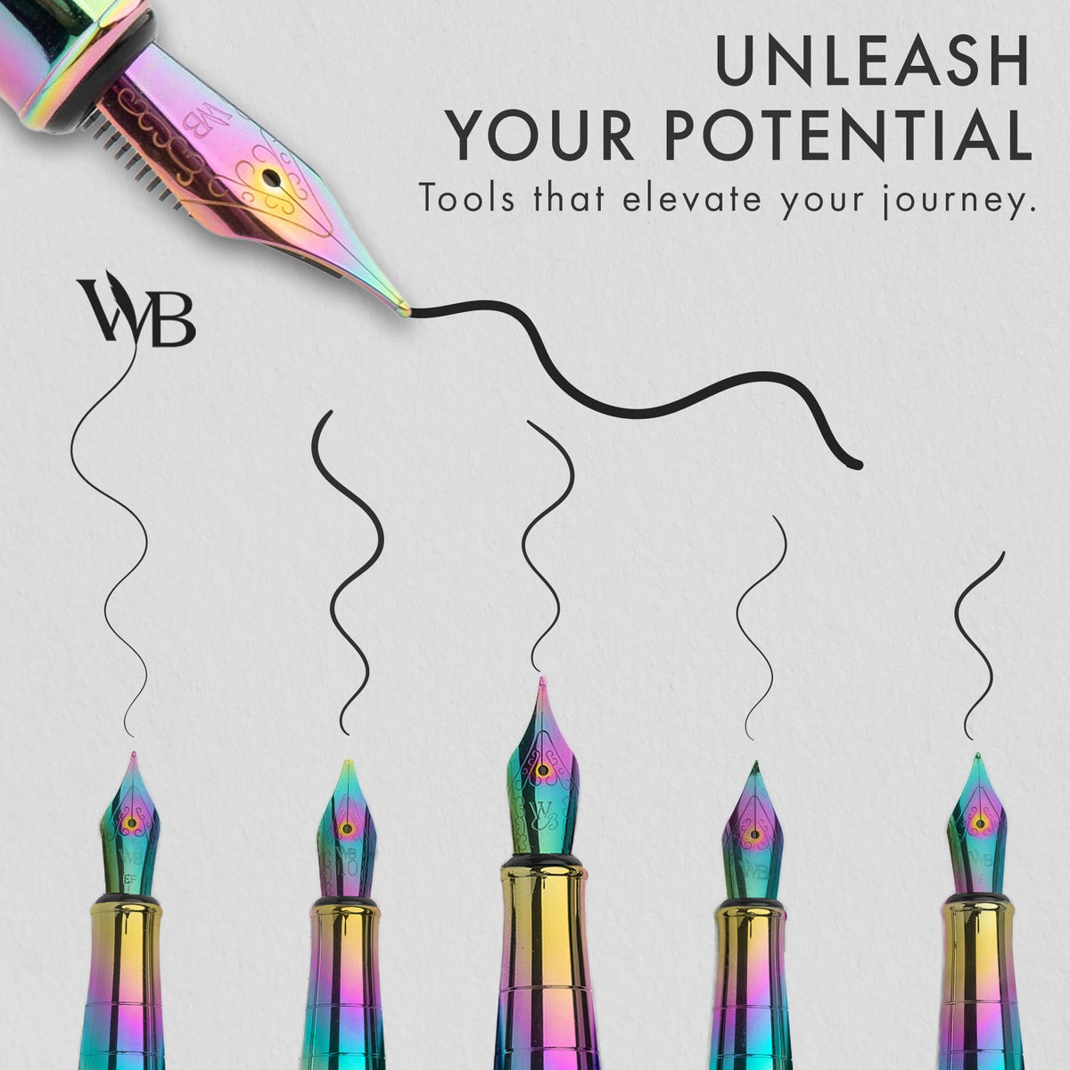 Wordsworth & Black LuxuryFountain Pen Set for Writing, 6 Nibs, Rainbow