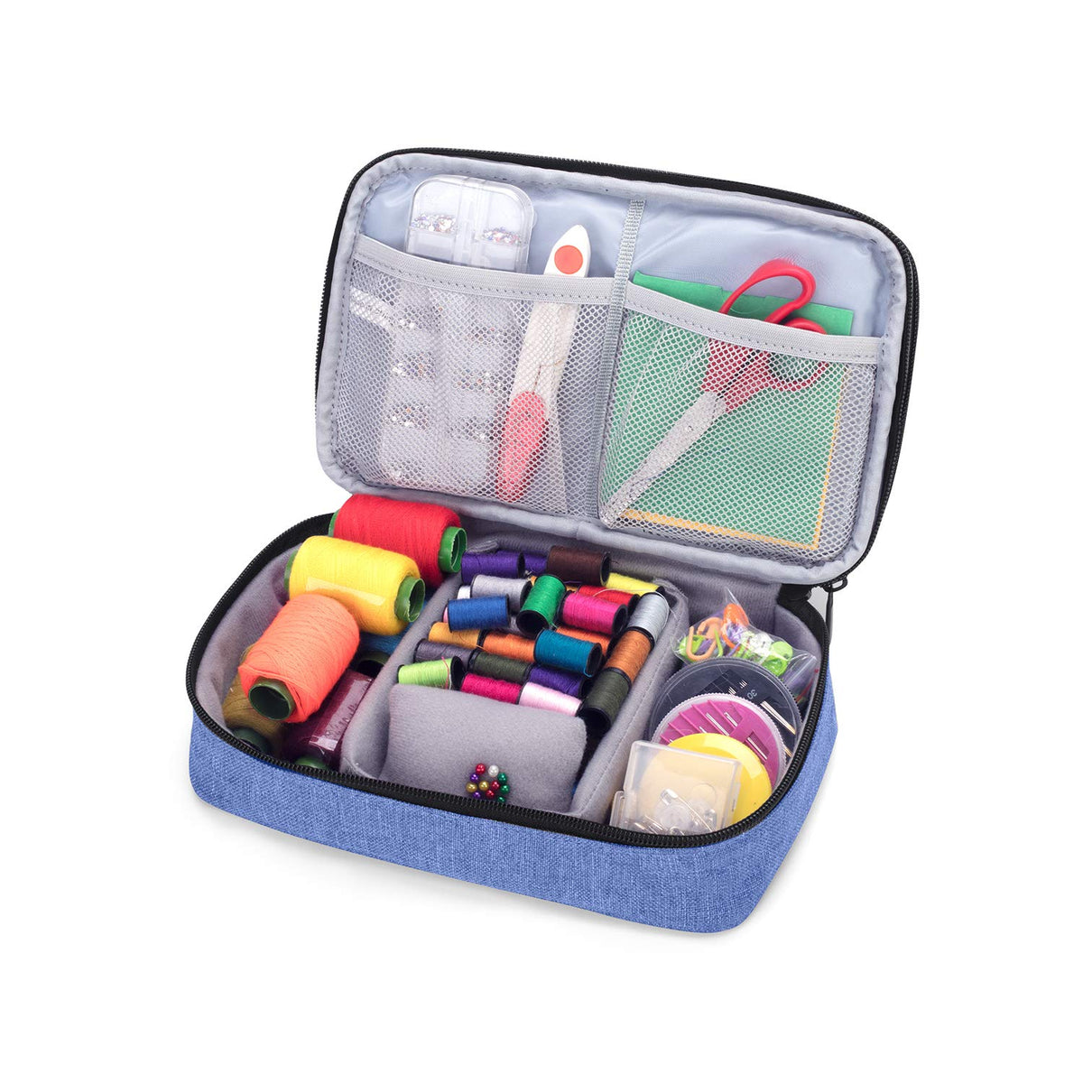 Luxja Double-Layer Sewing Organizer, Dark Blue