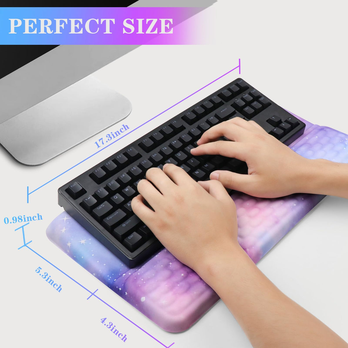 Computer Keyboard Stand with Wrist Rest, Ergonomic Tilted Keyboard Holder - Keyboard Riser with