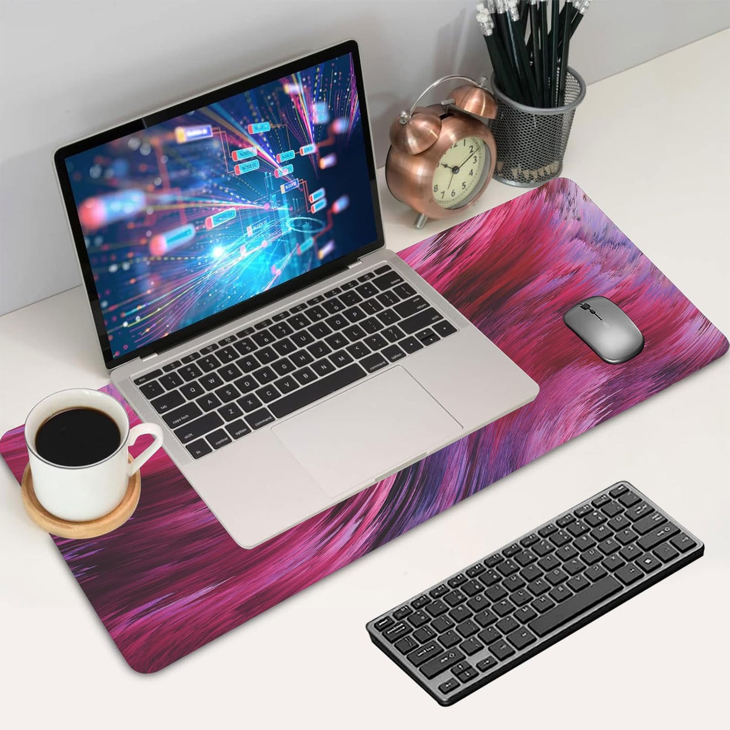Extra Large Gaming Mouse Pad 31.5"x15.7"｜Artistic Red-Themed XXL Keyboard Pad, Mouse Mat, Desk Pad