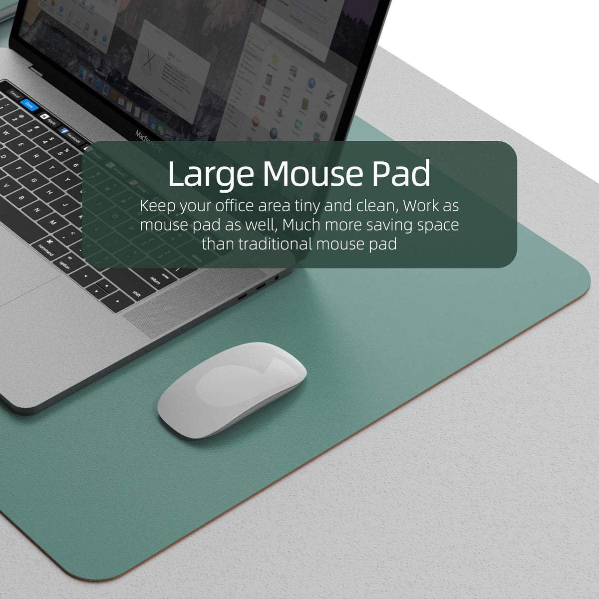 YSAGi Desk Mat, Desk Pad, 35.4" x 17" Laptop Leather Desk Pad Protector, Large Leather Desk Blotter