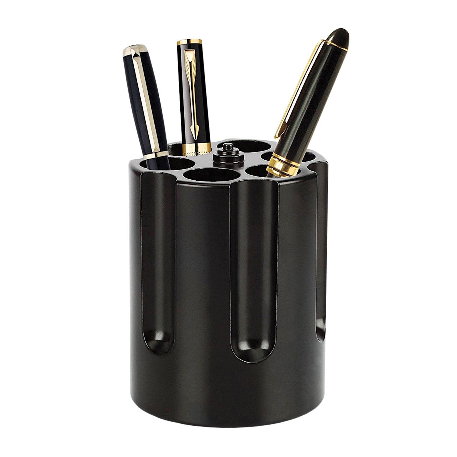 Caliber Gourmet Revolver Pen Holder & Paper Weight, Cast Aluminum Office Gift – Cool Pencil Holder