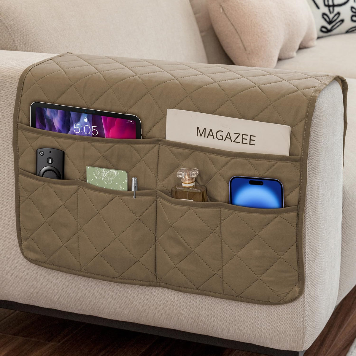 Remote Control Holder for Recliner Non-Slip Armchair Caddy Couch Armrest Organizer, Arm Chair