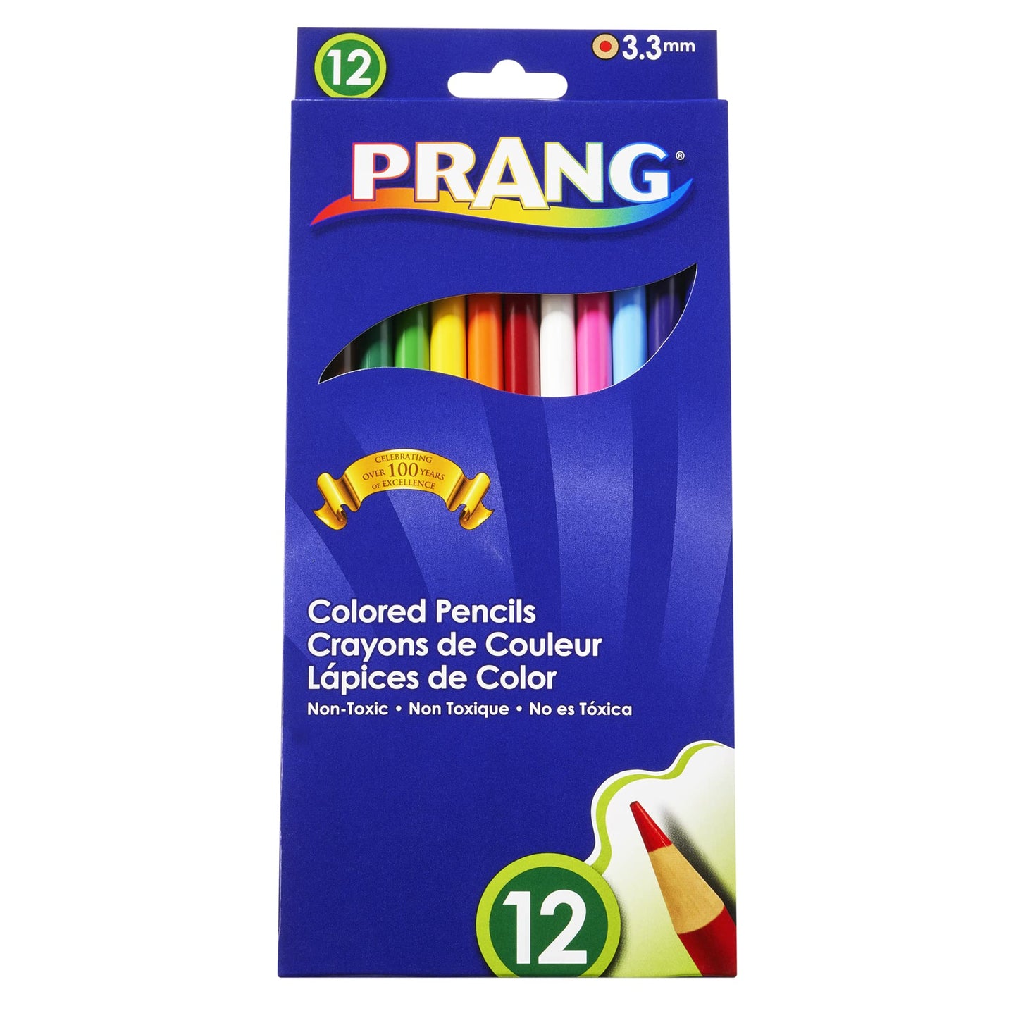 Prang 22120 Prang Colored Wood Pencil Set, 3.3 mm, 12 Assorted Colors, 12 Pencils/Set (Pack of 12