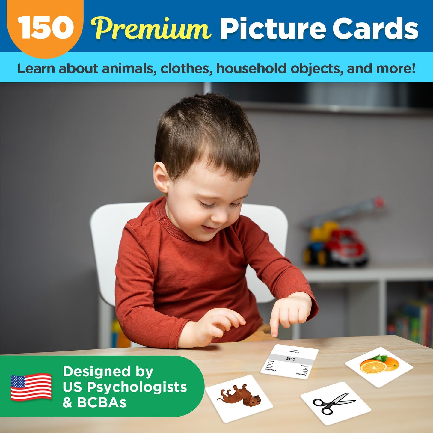 ThinkPsych First Nouns Flash Cards - 150 Picture Cards for Speech Therapy