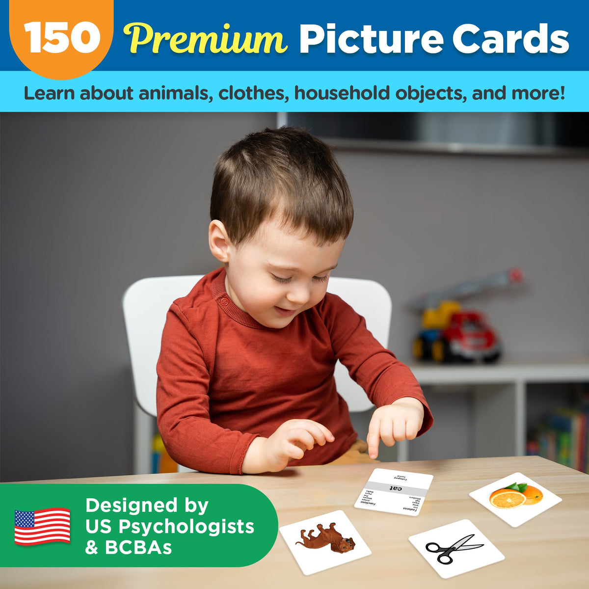 ThinkPsych First Nouns Flash Cards - 150 Picture Cards for Speech Therapy