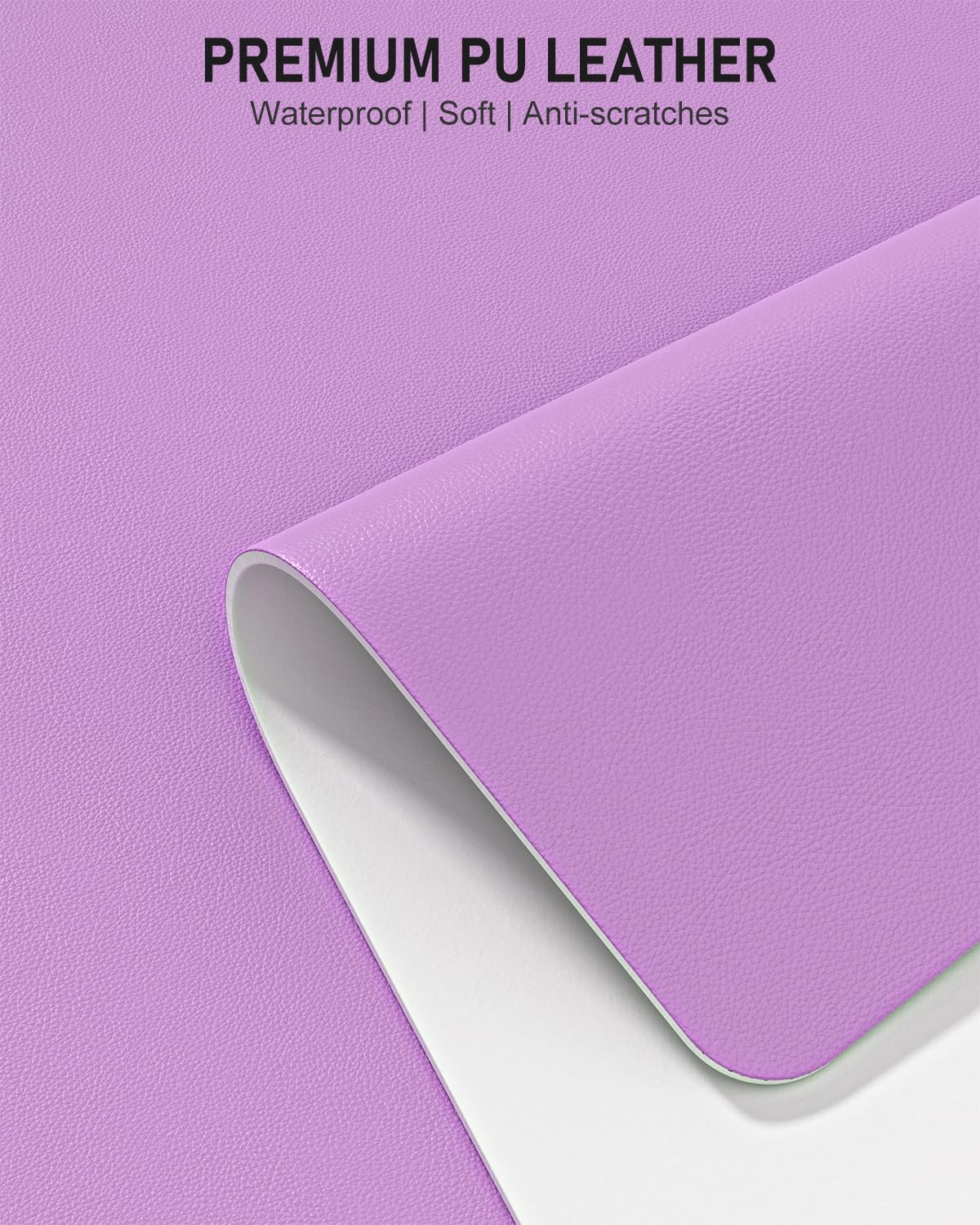 Niniubye Desk Pad, 48" x 17" PU Leather Non-Slip Desk Mat Large Mouse Pad for Desktop, Waterproof