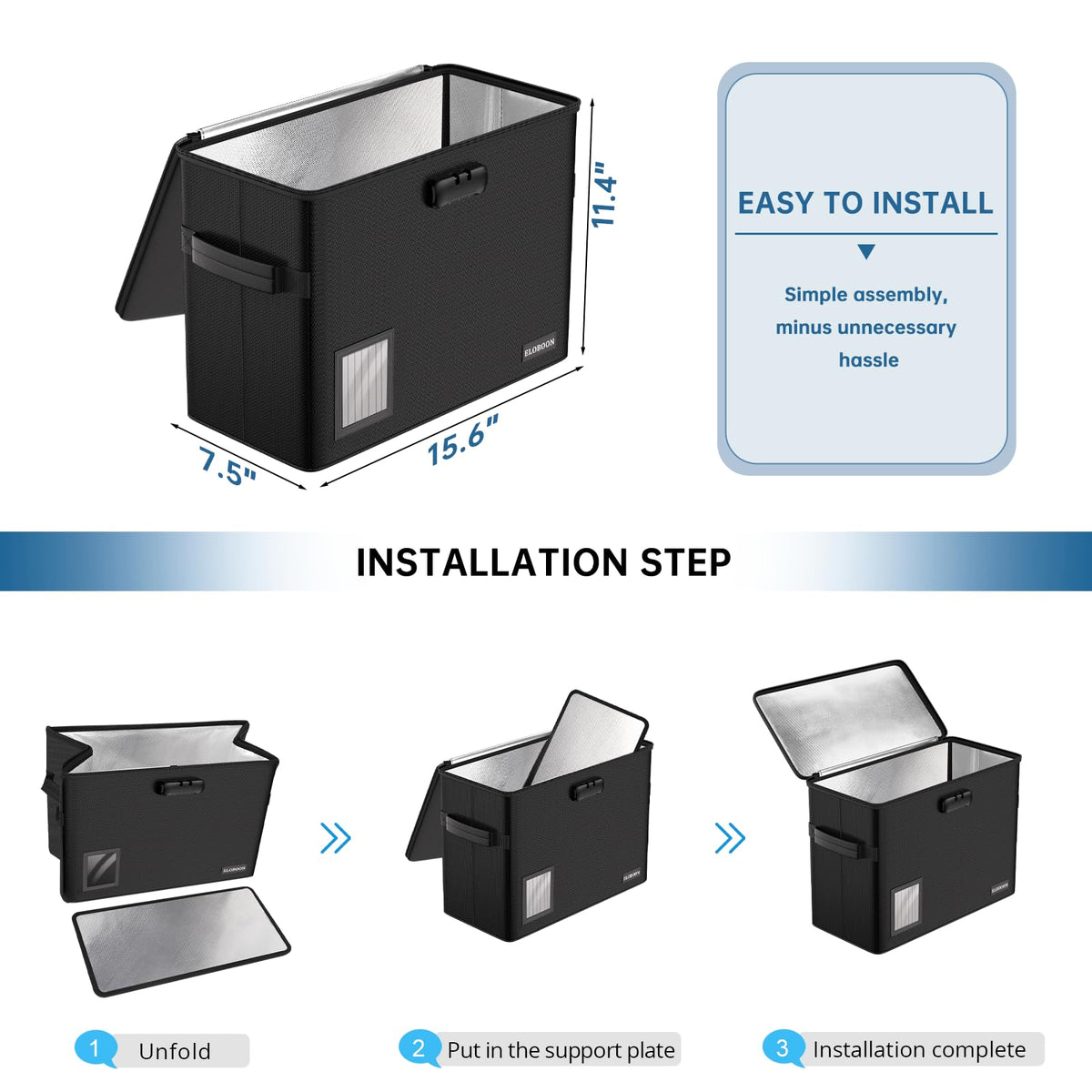 ELOBOON 5200℉ Fireproof Comic Book Storage with Lock for 150-175 Comics
