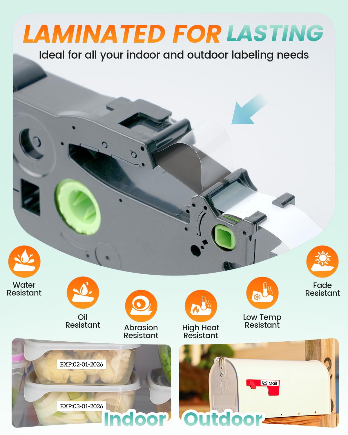 TZe-231 TZe231 Replacement for Brother TZe TZ Label Maker Tape White