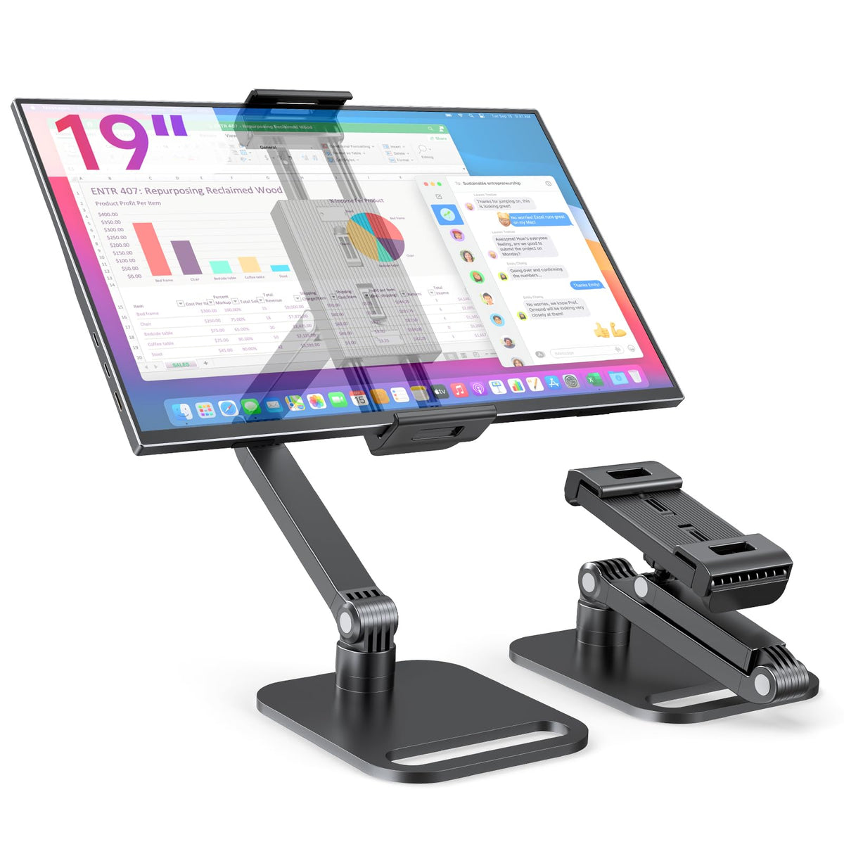 UPERFECT Portable Monitor & Tablet Stand, Heavy-Duty Carbon Steel Mount