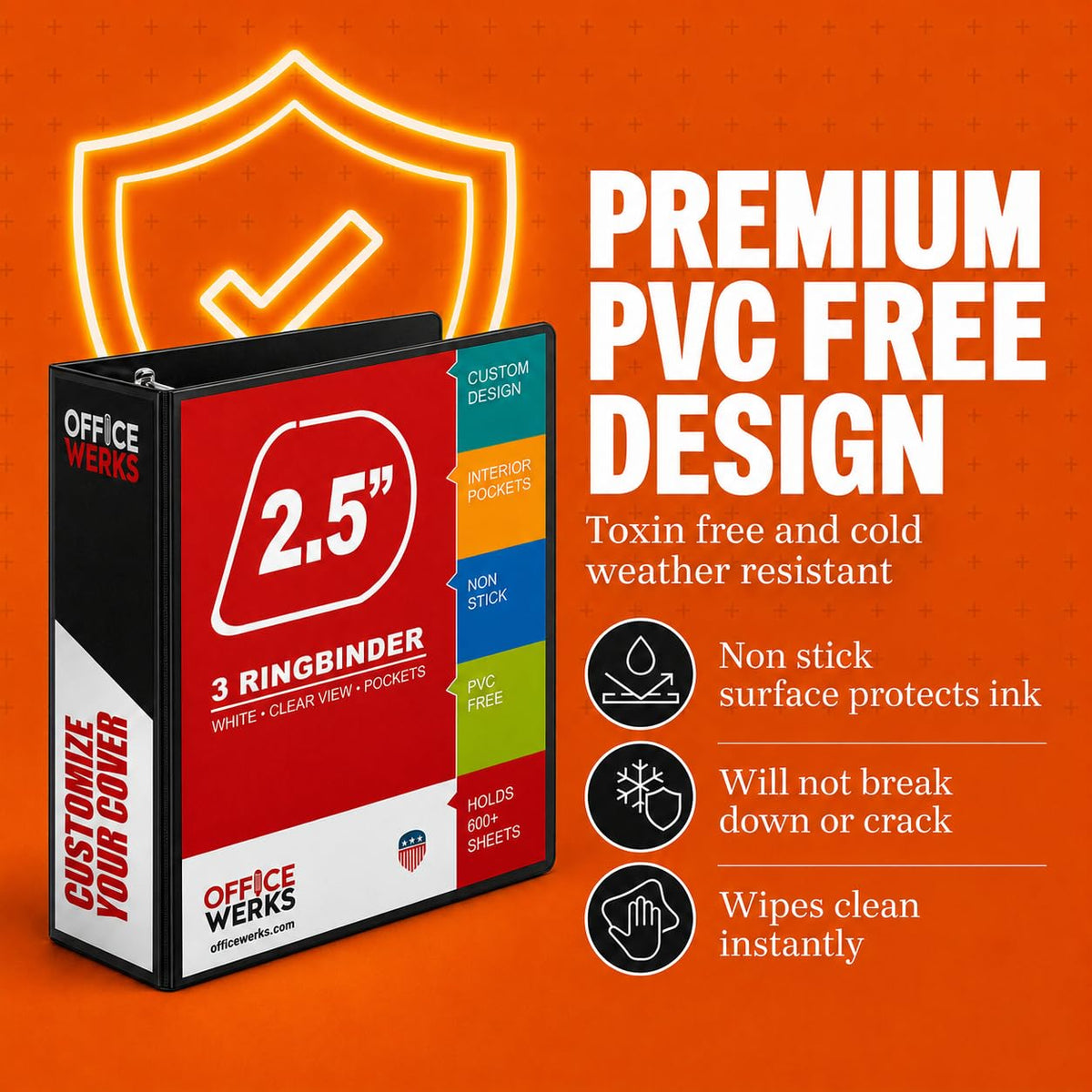 3 Ring Binder, 2.5" Professional Angle D-Rings, Presentation Folder for Standard Pages with Inside