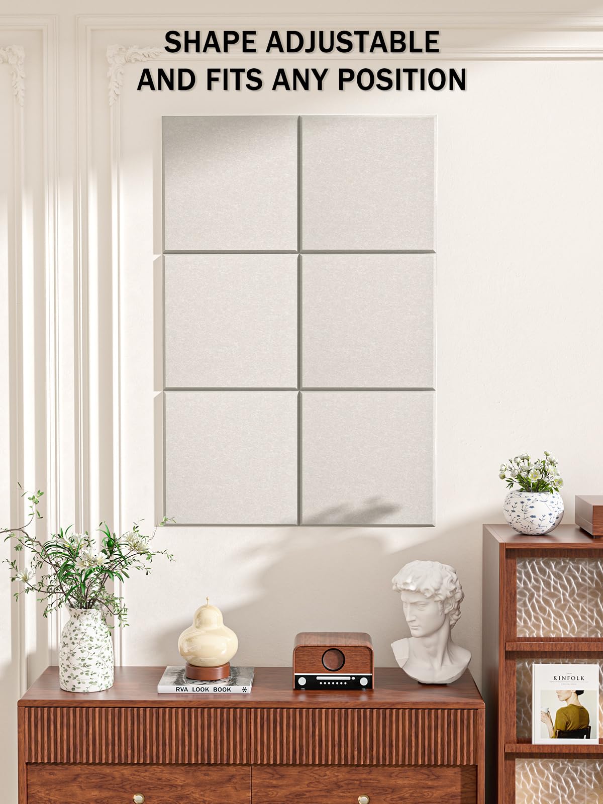 Hsurbtra Large Cork Board for Wall 36 x 24 Inch, 6 Pack Felt Bulletin Notice Board with Pushpins