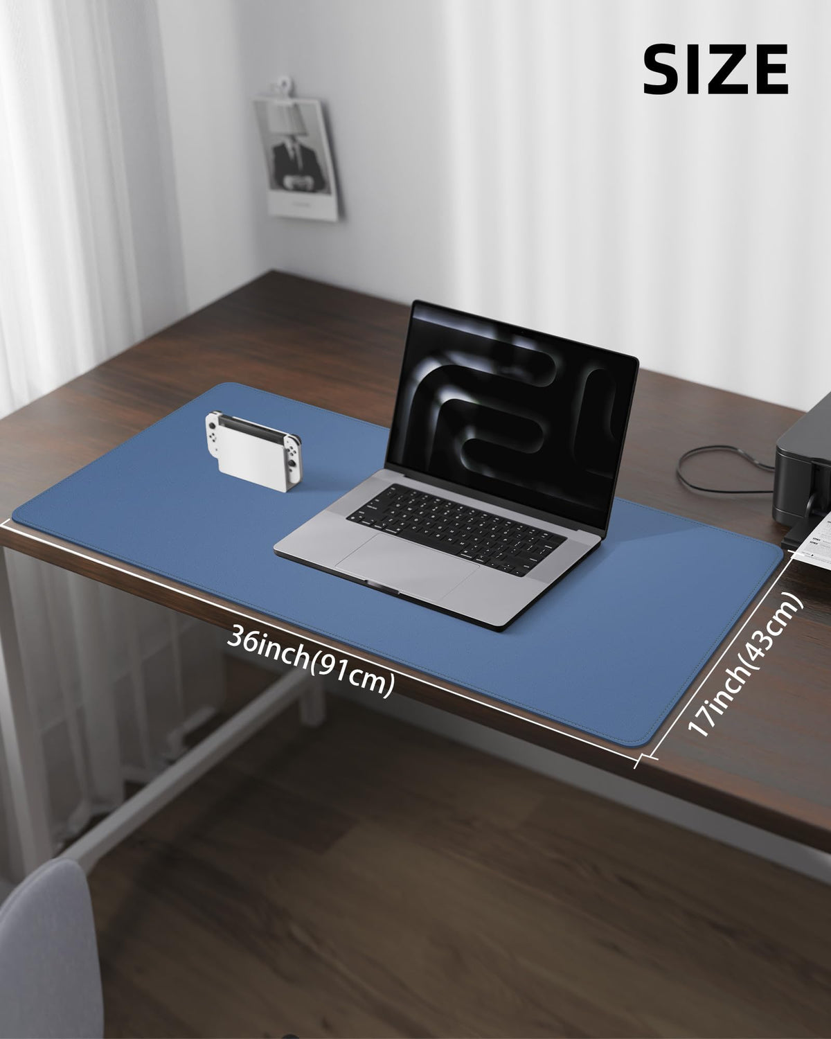 Leather Desk Pad Protector, Large Mouse Mat, Non-Slip Waterproof PU Leather Blotter, Office and