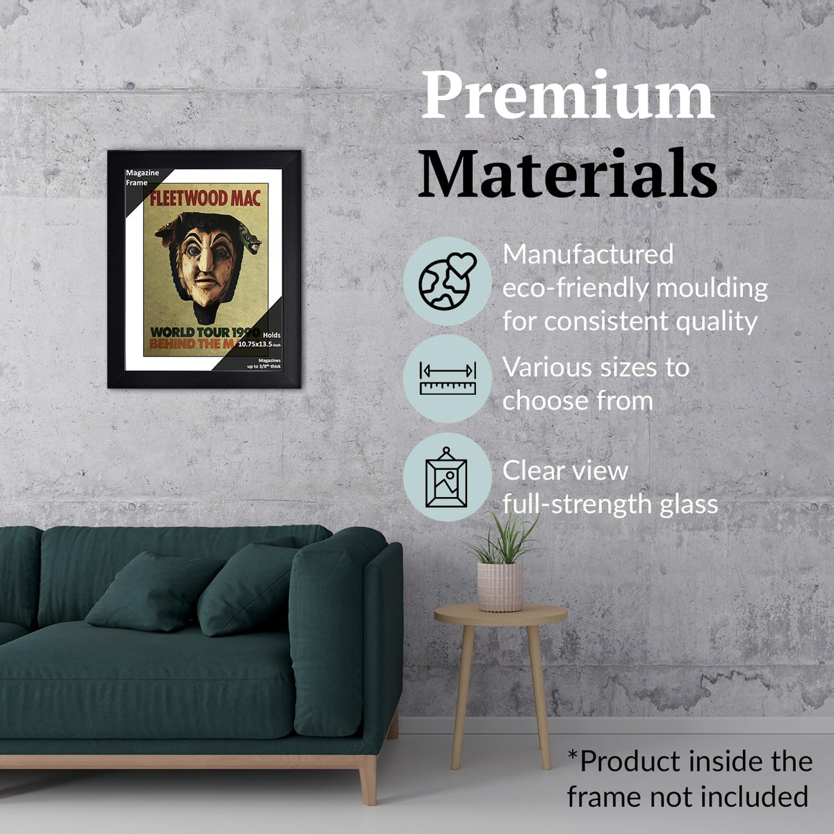 Creative Picture Frames 10.75 x 13.5 Magazine Frame with Full-Strength Glass, Holds Up To A 1/4"
