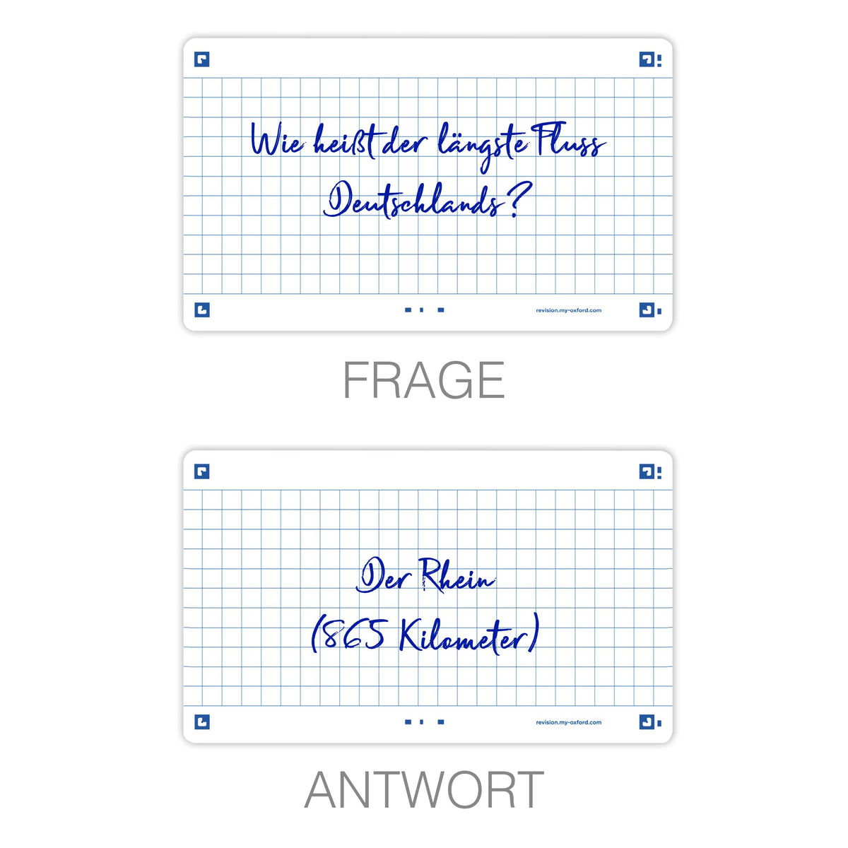 Oxford Flash 2.0 Pack of 80 Flash Cards Size 7, 5 x 12.5 cm Small Squares Double-Sided – White