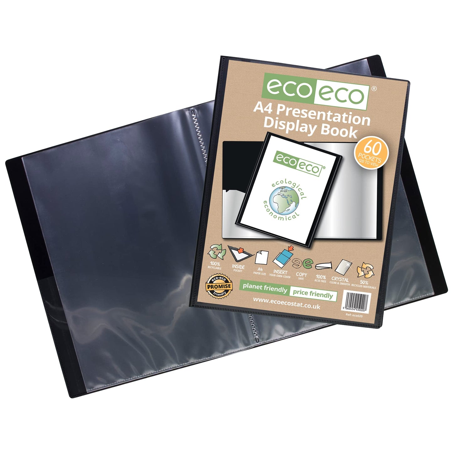 eco-eco A4 50% Recycled 60 Pocket Presentation Display Book