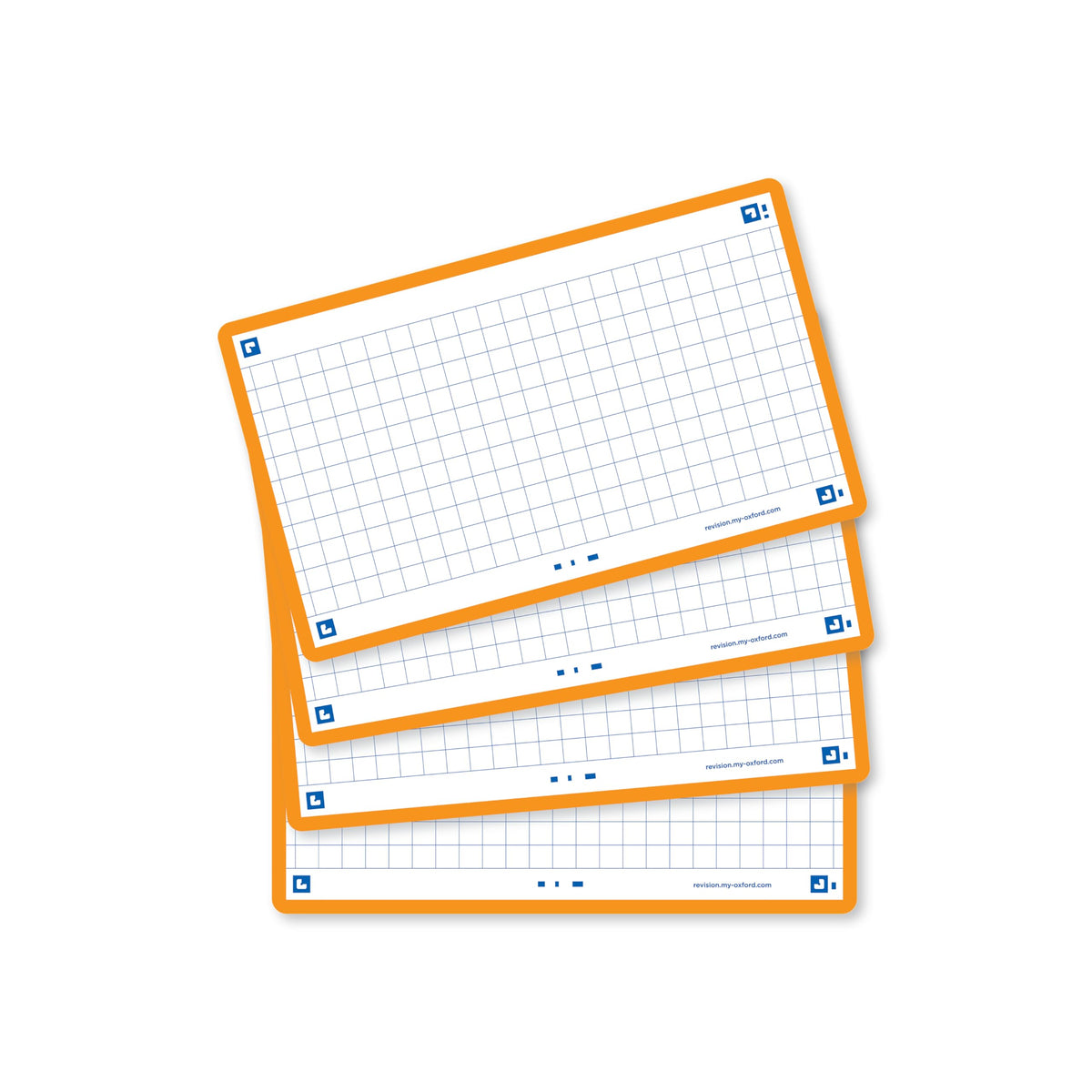 Flash Cards by Oxford, Squared with Orange Frame, Pack of 80 Cards, 7.5x12.5cm Size 400133870