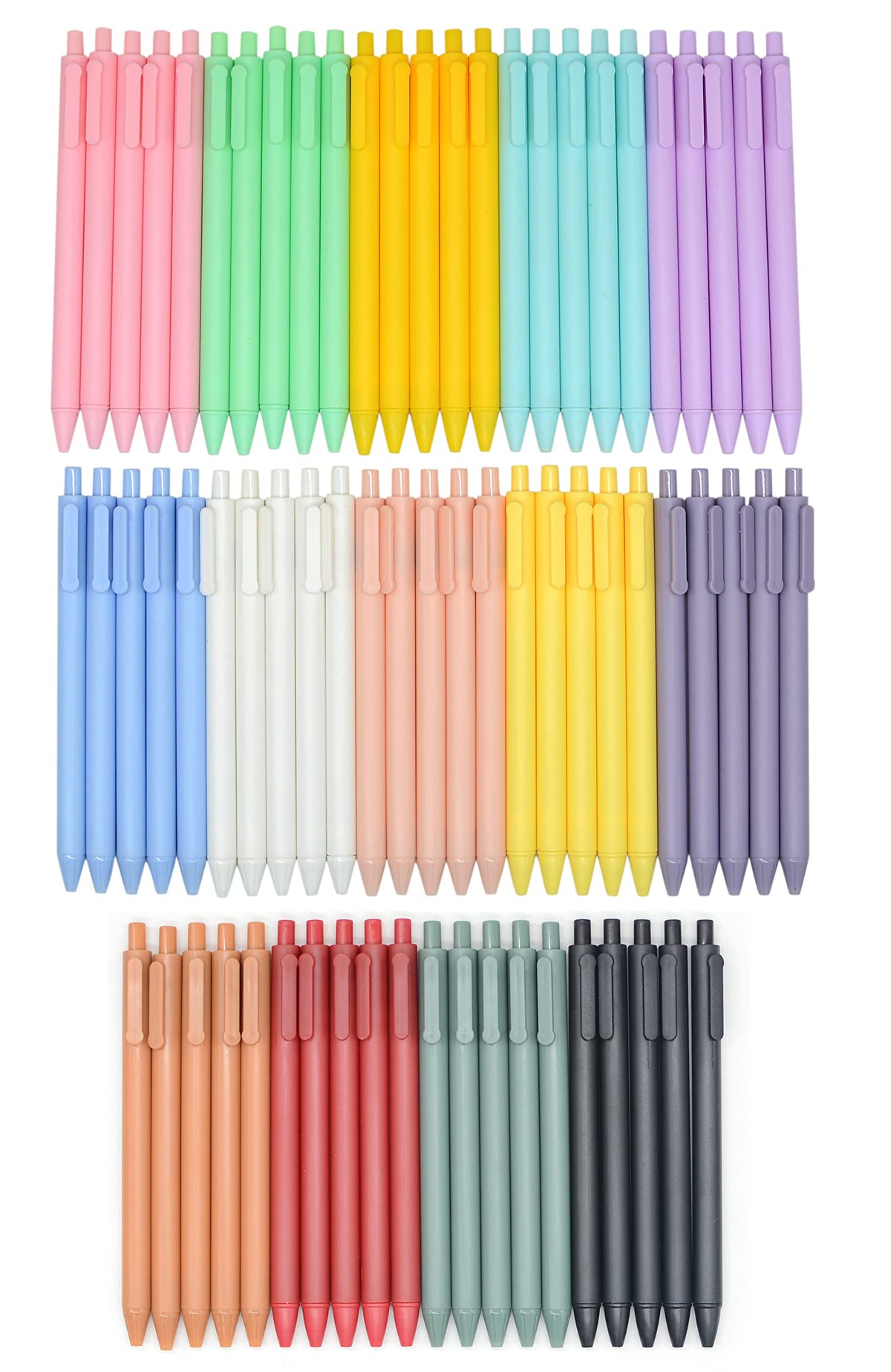 YYaaloa 70pcs Cute Pens Black Gel Ink Pens Retractable 0.5mm Gel Pens Bullet Point Nice Gifts Fun