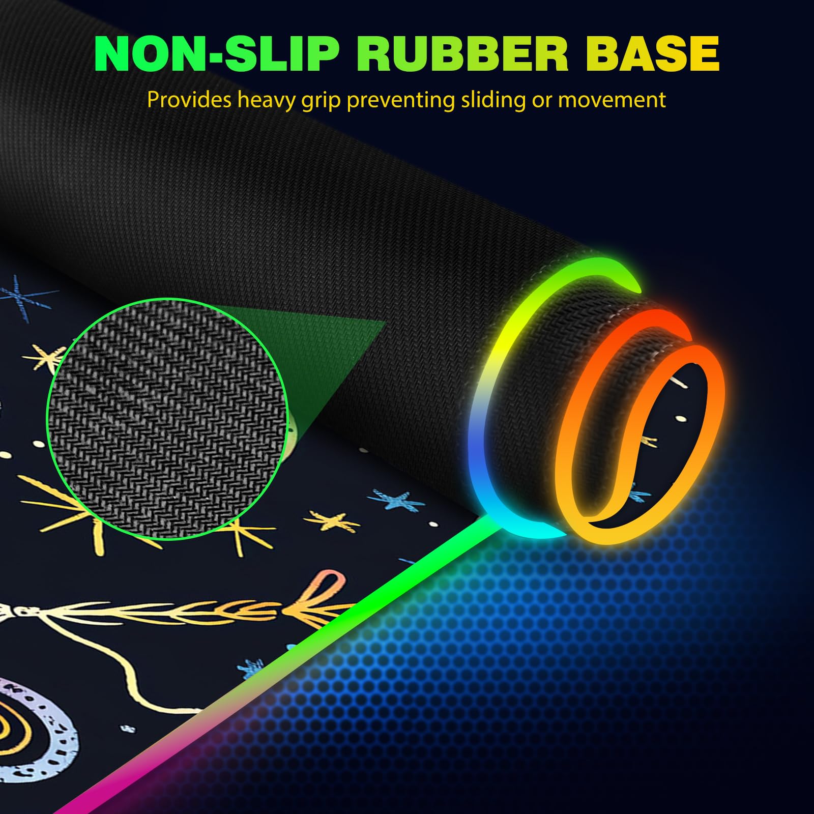 AIMSA RGB Gaming Mouse Pad with Wireless Charging, Large Keyboard Mouse Pad with 14 LED Light