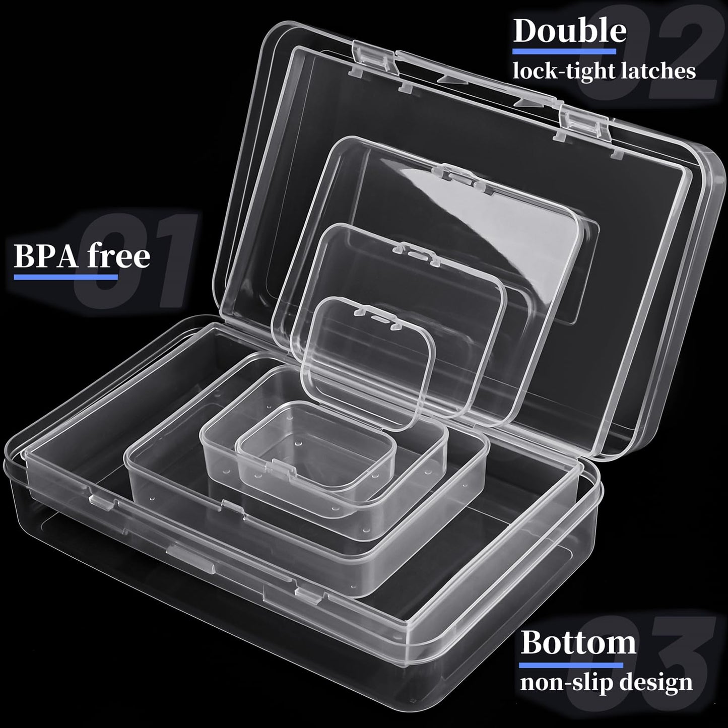 Jutieuo Clear Small Plastic Storage Containers with Lids, 28 Pack