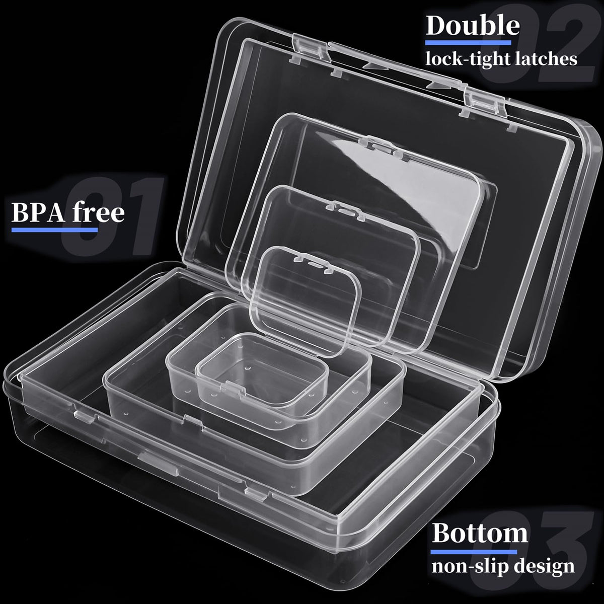 Jutieuo Clear Small Plastic Storage Containers with Lids, 28 Pack