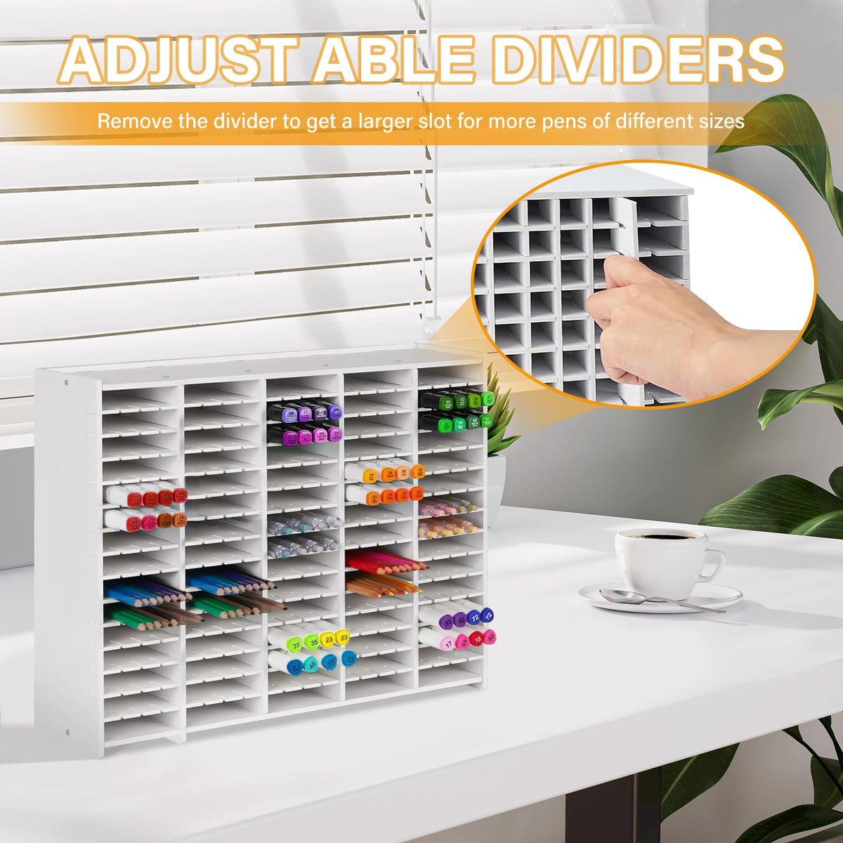 Yrangee Marker Organizer,300 Slots Marker Storage Organizer with Divider