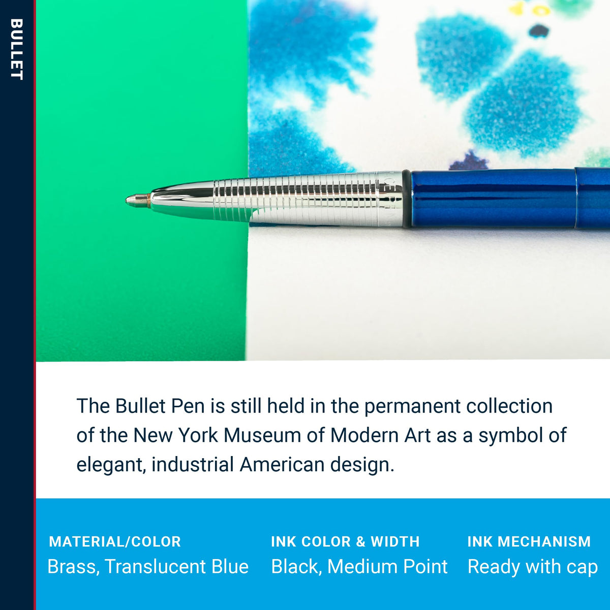 Fisher Space Pen Blueberry Pressurized Ballpoint Bullet Pen, Gift Box