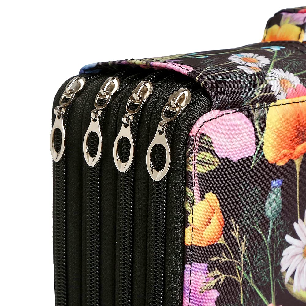 Lbxgap 300 Slots Pencil Case 4-Layer Zipped Holder w/Handle