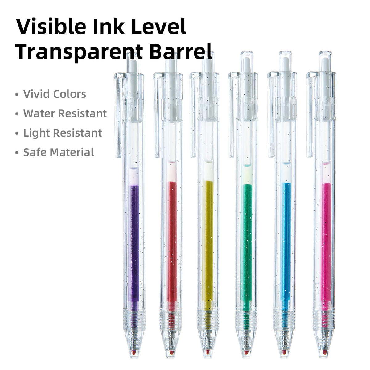 EpenGo Click Glitter Gel Pen Set, 48 Colors 1.0mm for Coloring & Journaling