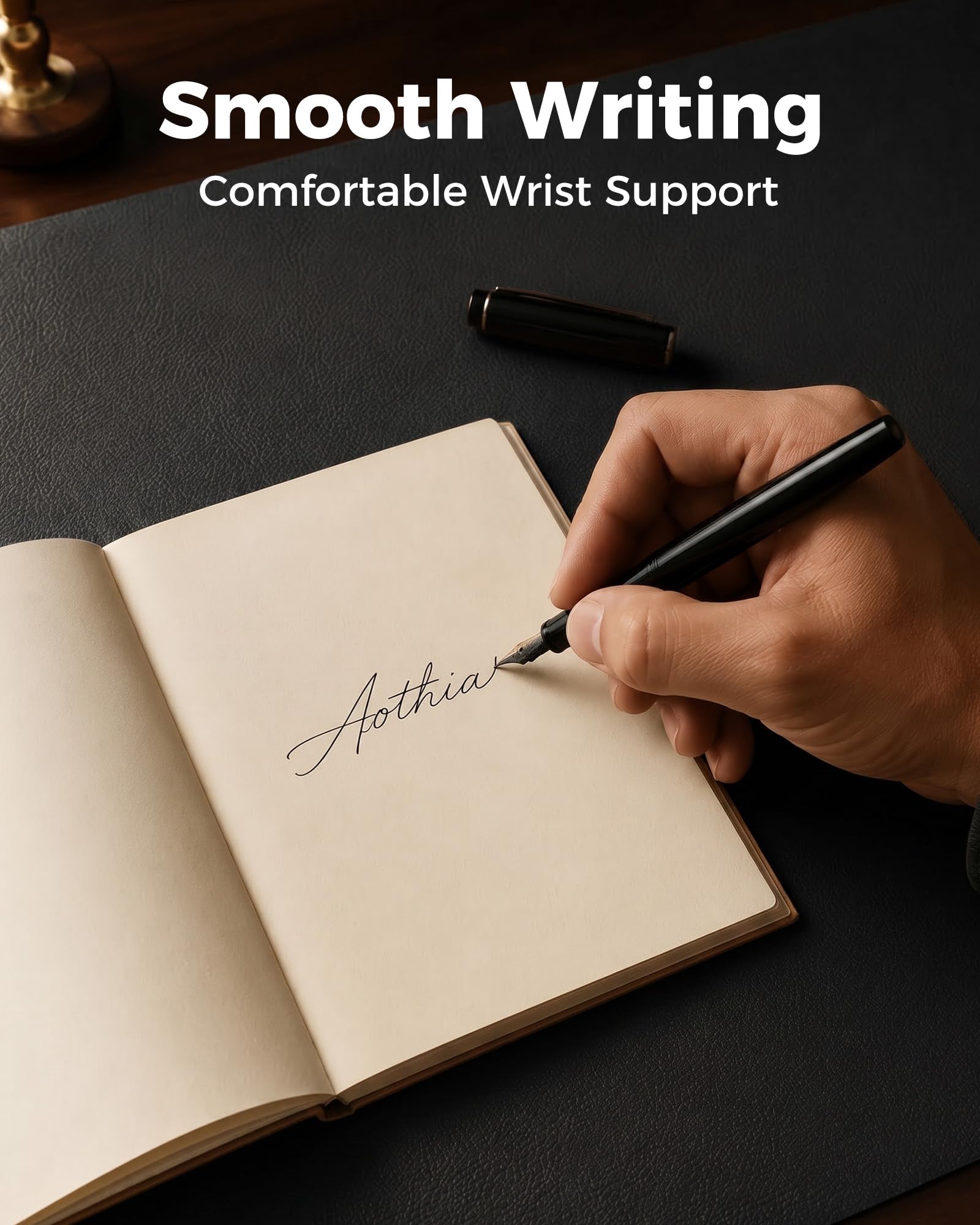 Aothia Cork Desk Mat - Dual-Sided XL PU Leather Desk Pad & Full Desk Protector, Large Waterproof